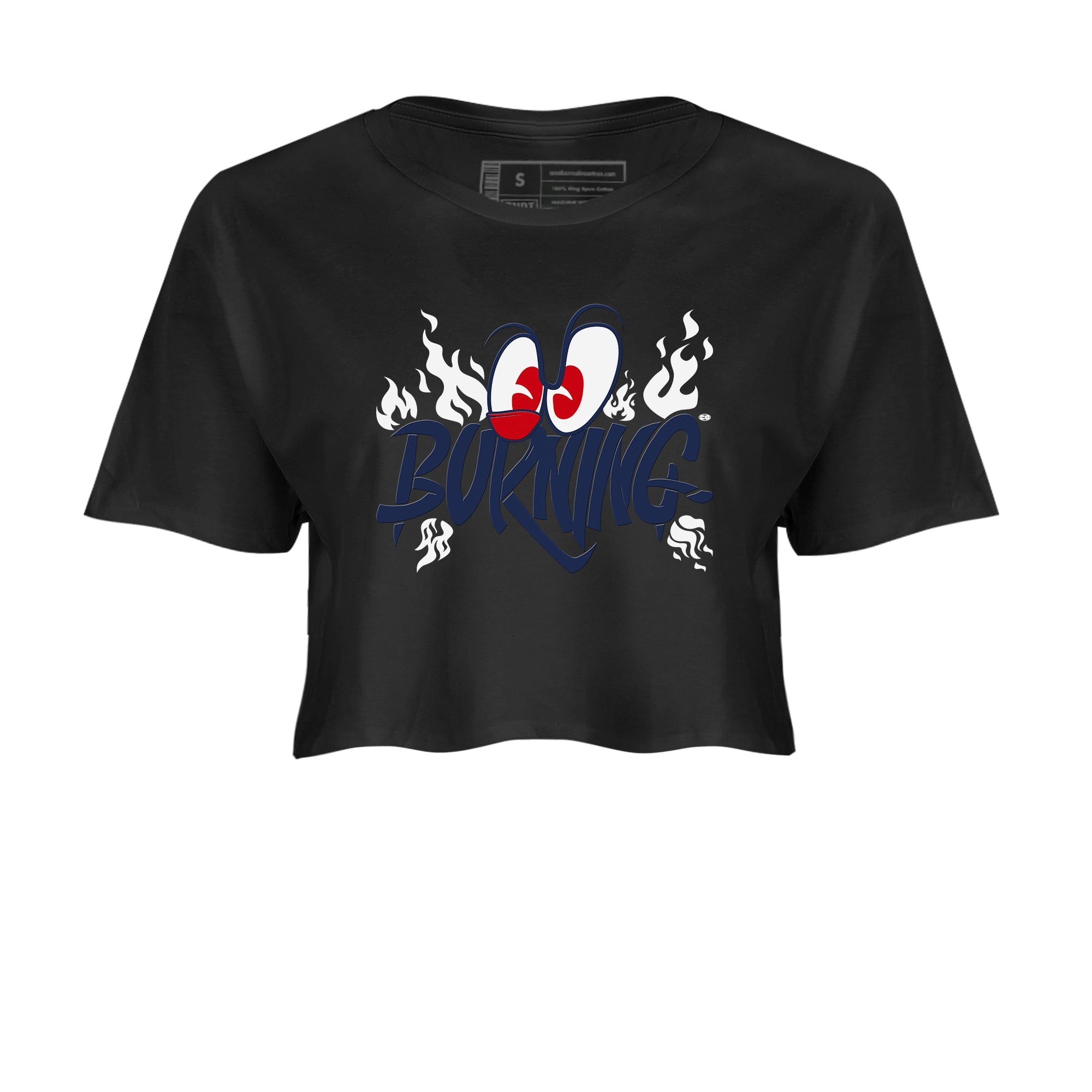 6s White And Midnight Navy shirts to match jordans Burning sneaker match tees Air Jordan 6 White And Midnight Navy Drip Gear Zone unisex cotton Black 2 Crop Shirts