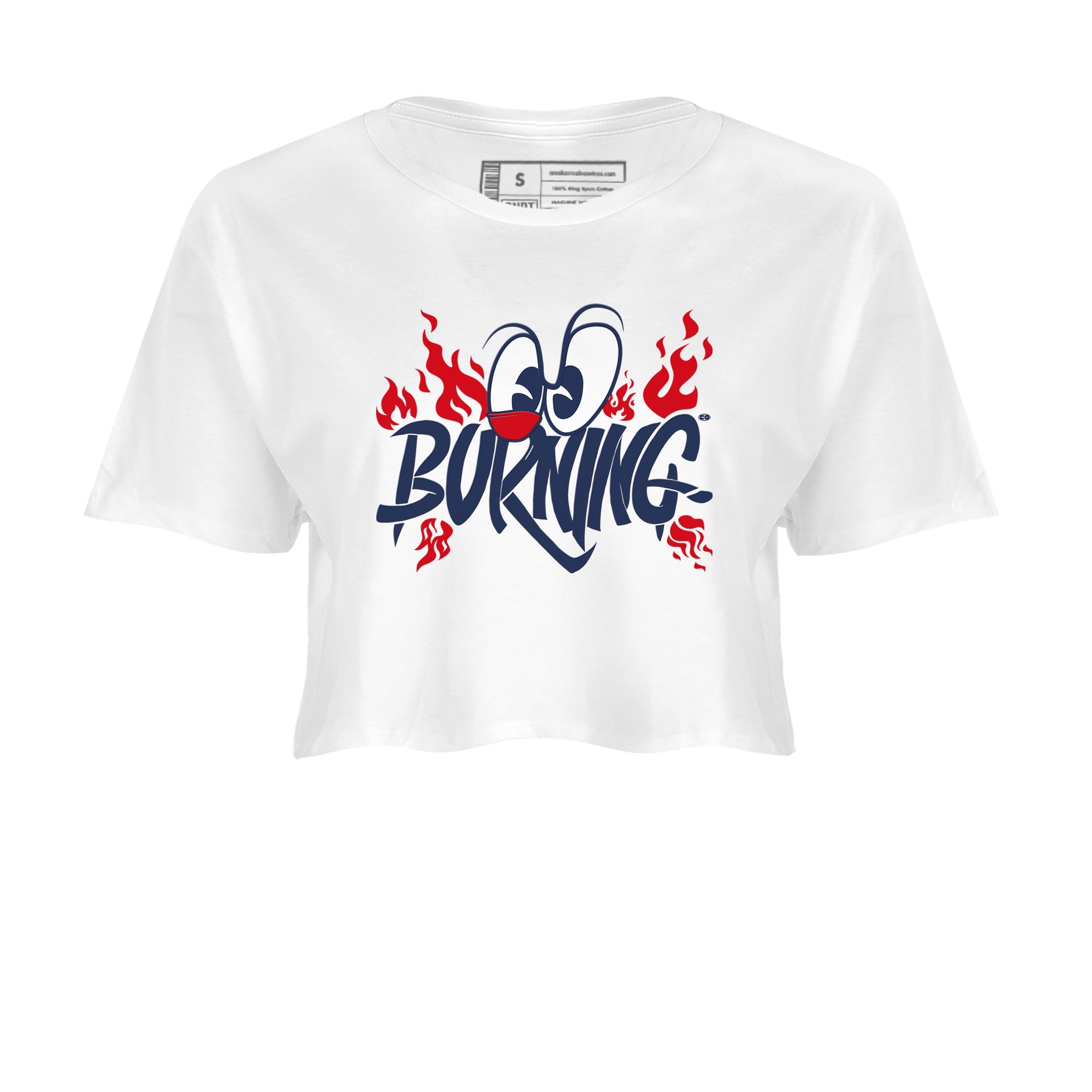 6s White And Midnight Navy shirts to match jordans Burning sneaker match tees Air Jordan 6 White And Midnight Navy Drip Gear Zone unisex cotton White 2 Crop Shirts