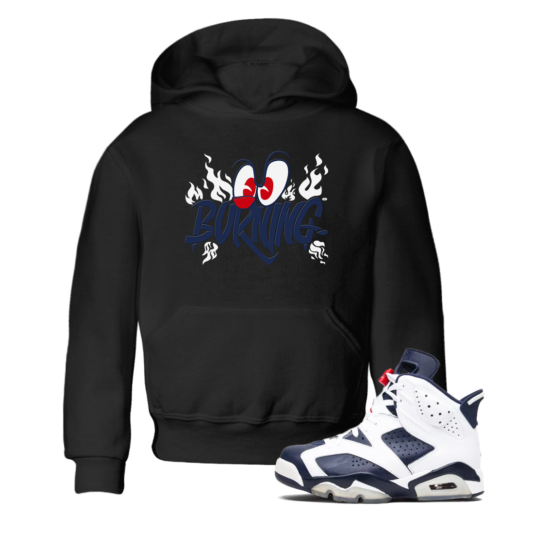 6s White And Midnight Navy shirts to match jordans Burning sneaker match tees Air Jordan 6 White And Midnight Navy Drip Gear Zone Youth Baby Black 1 crew neck shirts
