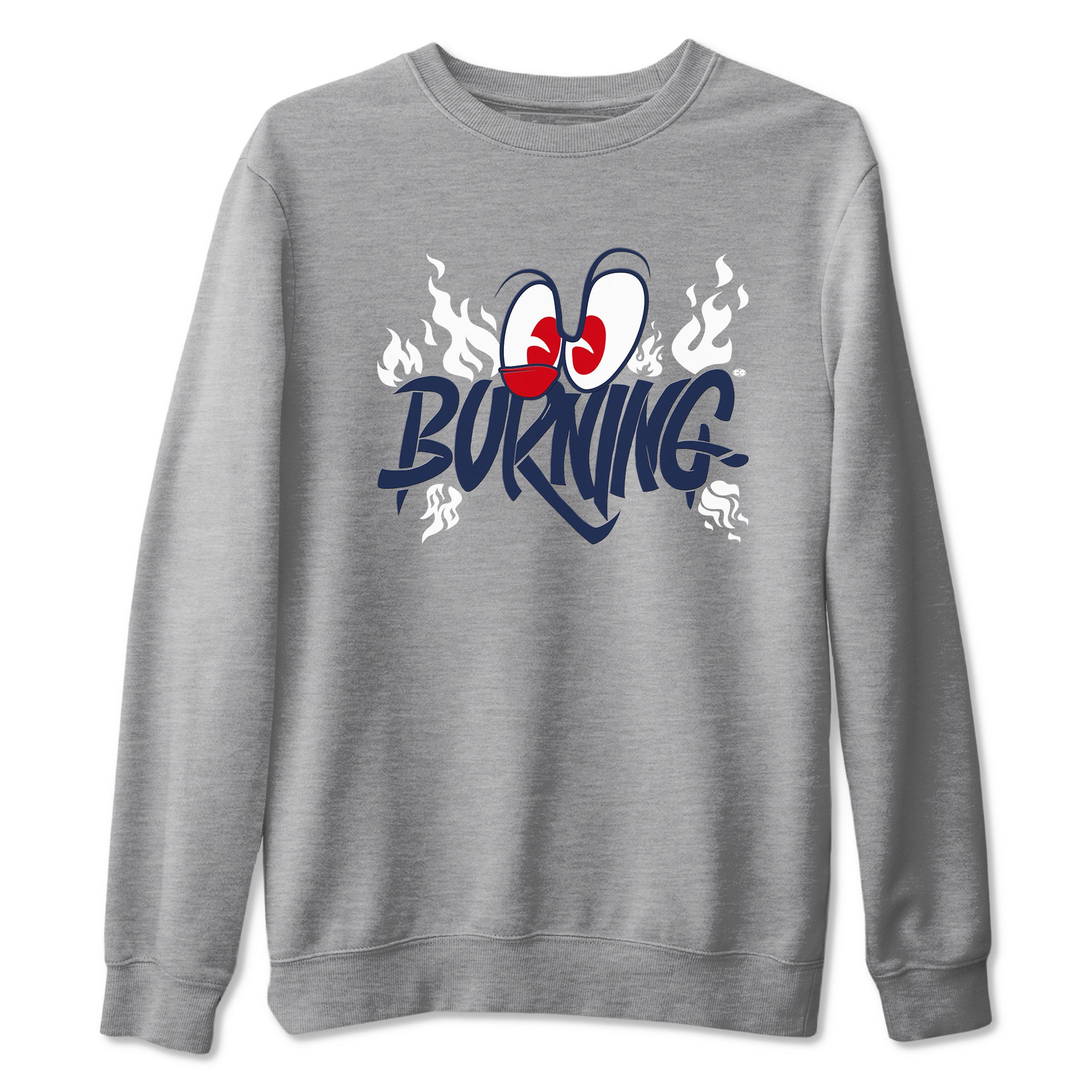 6s White And Midnight Navy shirts to match jordans Burning sneaker match tees Air Jordan 6 White And Midnight Navy Drip Gear Zone unisex cotton Heather Grey 2 crew neck shirts