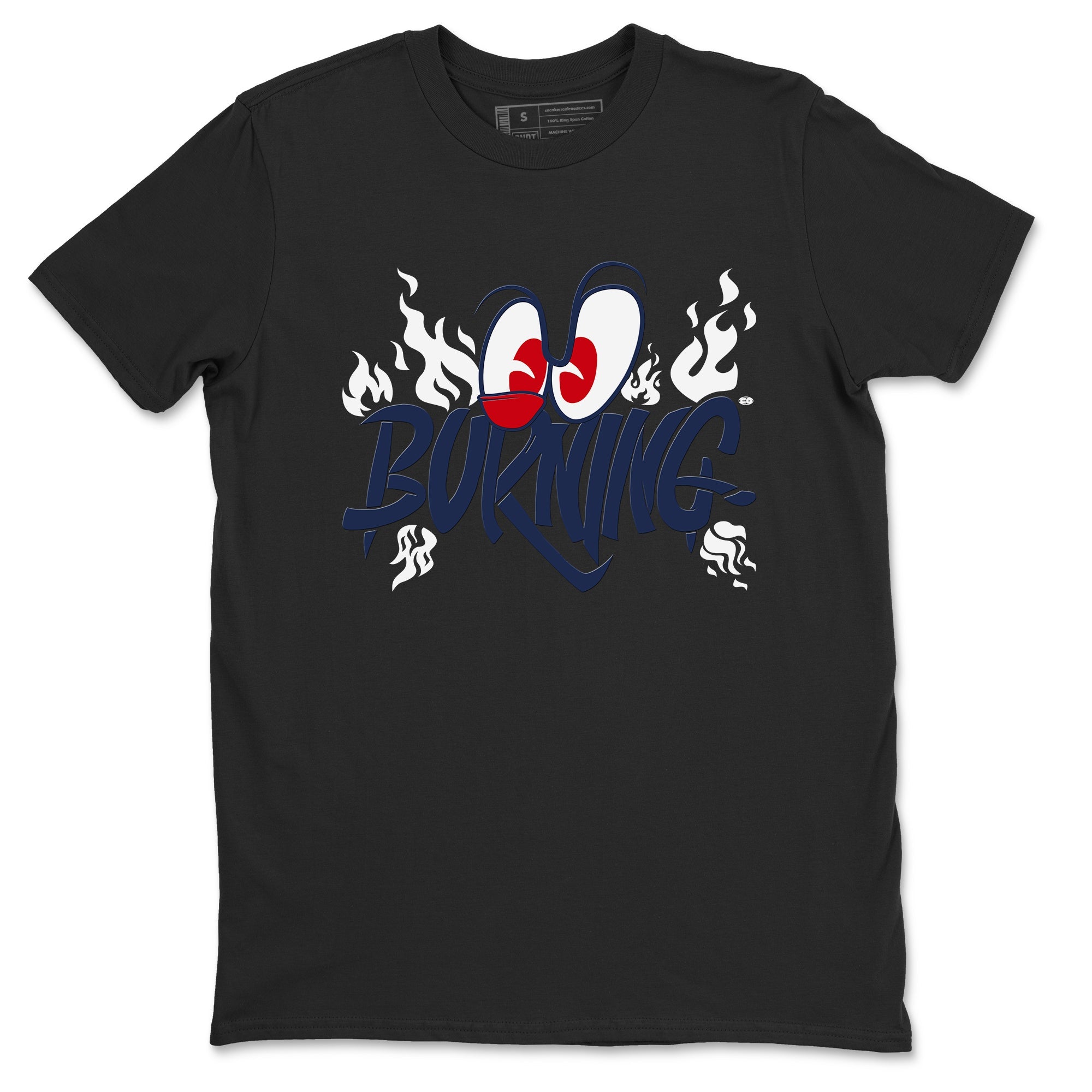 6s White And Midnight Navy shirts to match jordans Burning sneaker match tees Air Jordan 6 White And Midnight Navy Drip Gear Zone unisex cotton Black 2 crew neck shirts