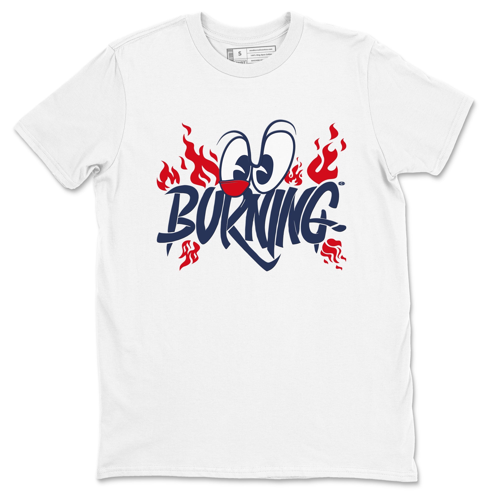 6s White And Midnight Navy shirts to match jordans Burning sneaker match tees Air Jordan 6 White And Midnight Navy Drip Gear Zone unisex cotton White 2 crew neck shirts