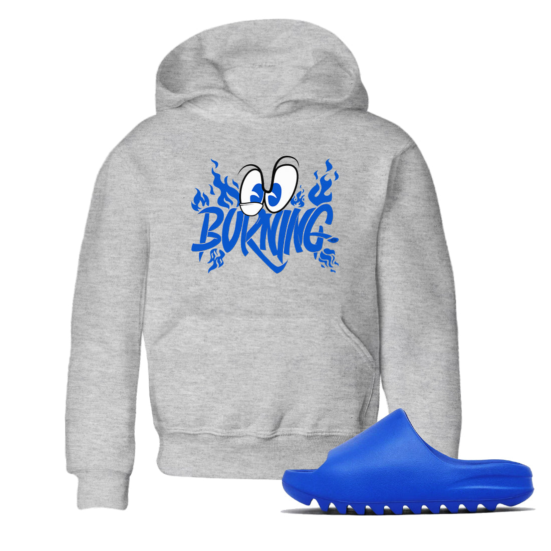 Yeezy Slide Azure shirts to match jordans Burning sneaker match tees Yeezy Slide Azure Drip Gear Zone streetwear brand Baby and Youth Heather Grey 1 cotton tee