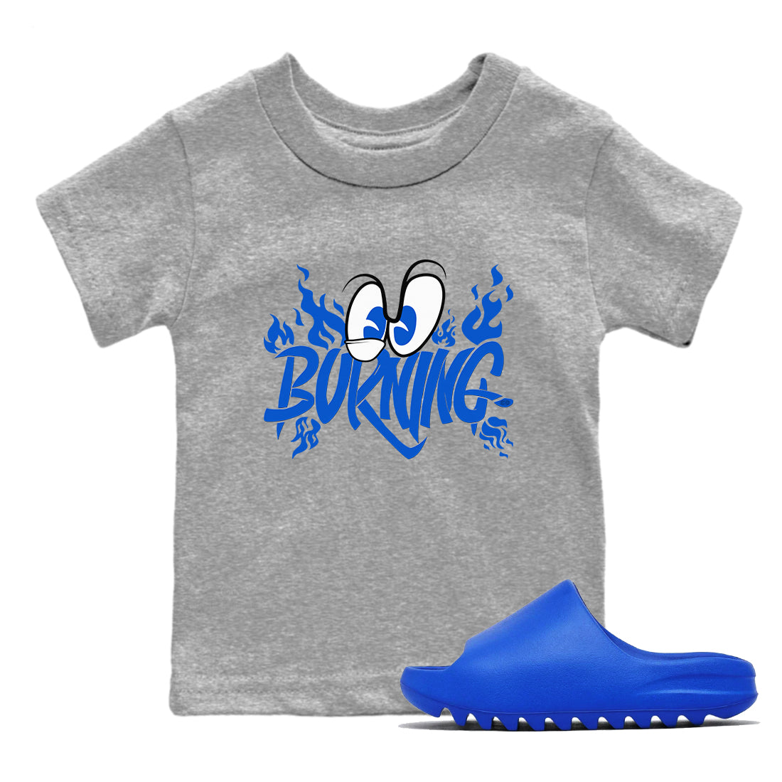 Yeezy Slide Azure shirts to match jordans Burning sneaker match tees Yeezy Slide Azure Drip Gear Zone streetwear brand Baby and Youth Heather Grey 1 cotton tee