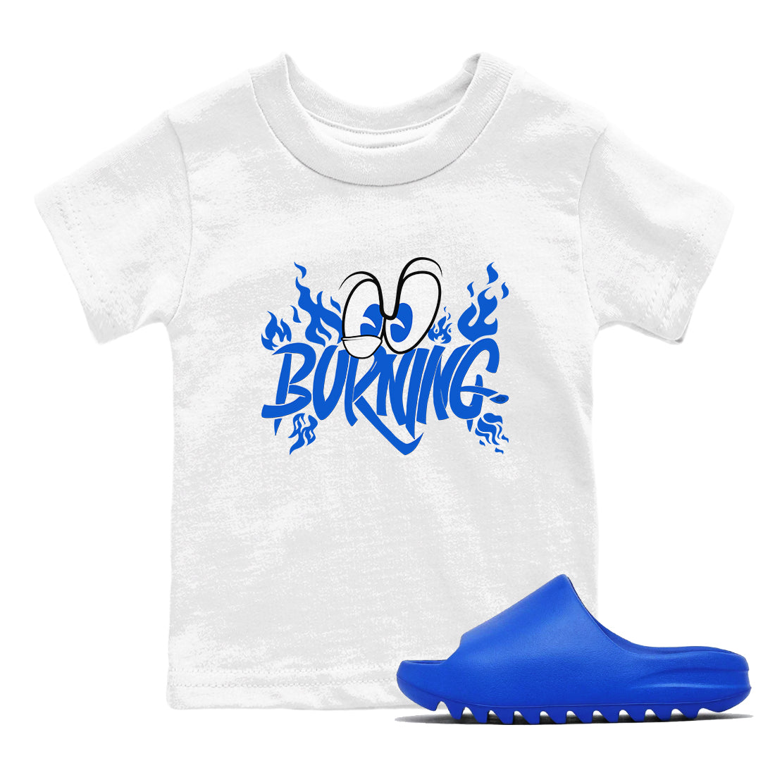 Yeezy Slide Azure shirts to match jordans Burning sneaker match tees Yeezy Slide Azure Drip Gear Zone streetwear brand Baby and Youth White 1 cotton tee