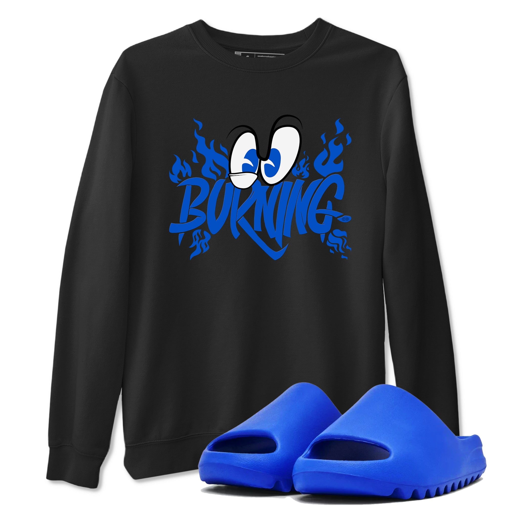 Yeezy Slide Azure shirts to match jordans Burning sneaker match tees Yeezy Slide Azure Drip Gear Zone streetwear brand Black 1 unisex cotton tee