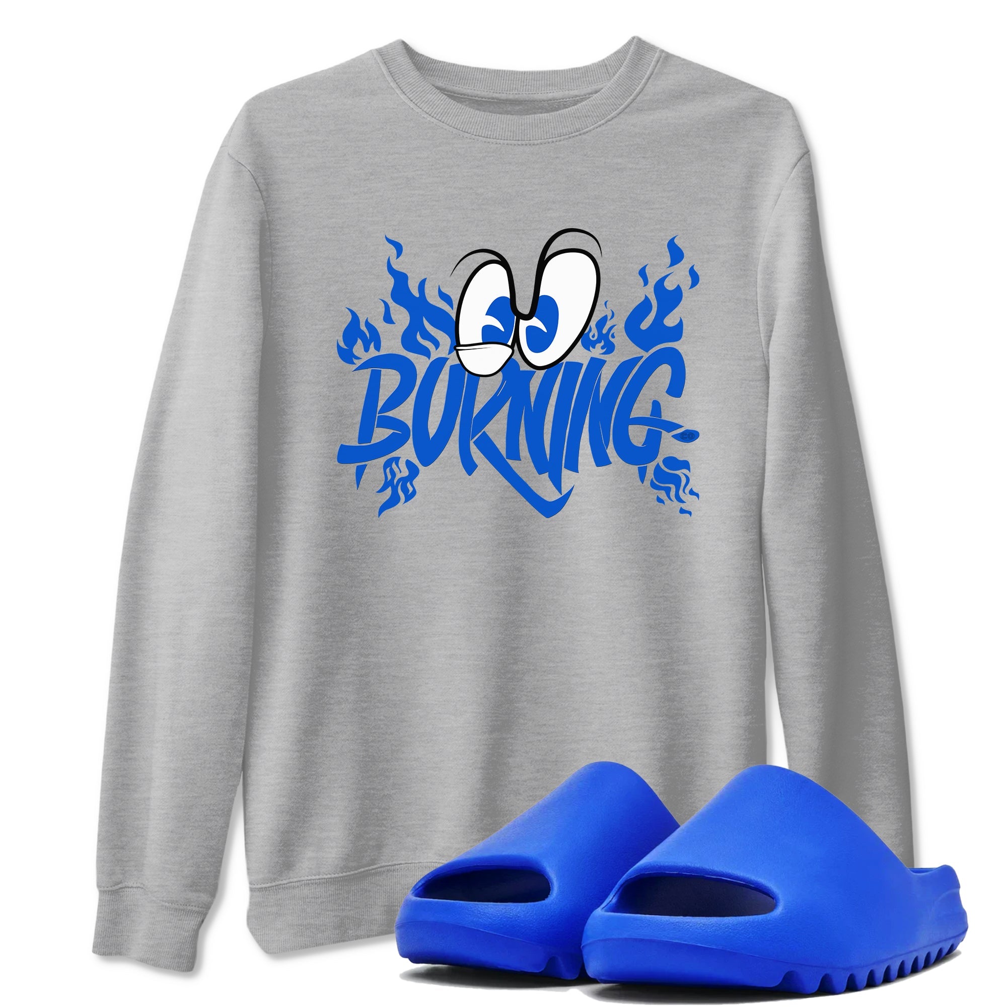 Yeezy Slide Azure shirts to match jordans Burning sneaker match tees Yeezy Slide Azure Drip Gear Zone streetwear brand Heather Grey 1 unisex cotton tee