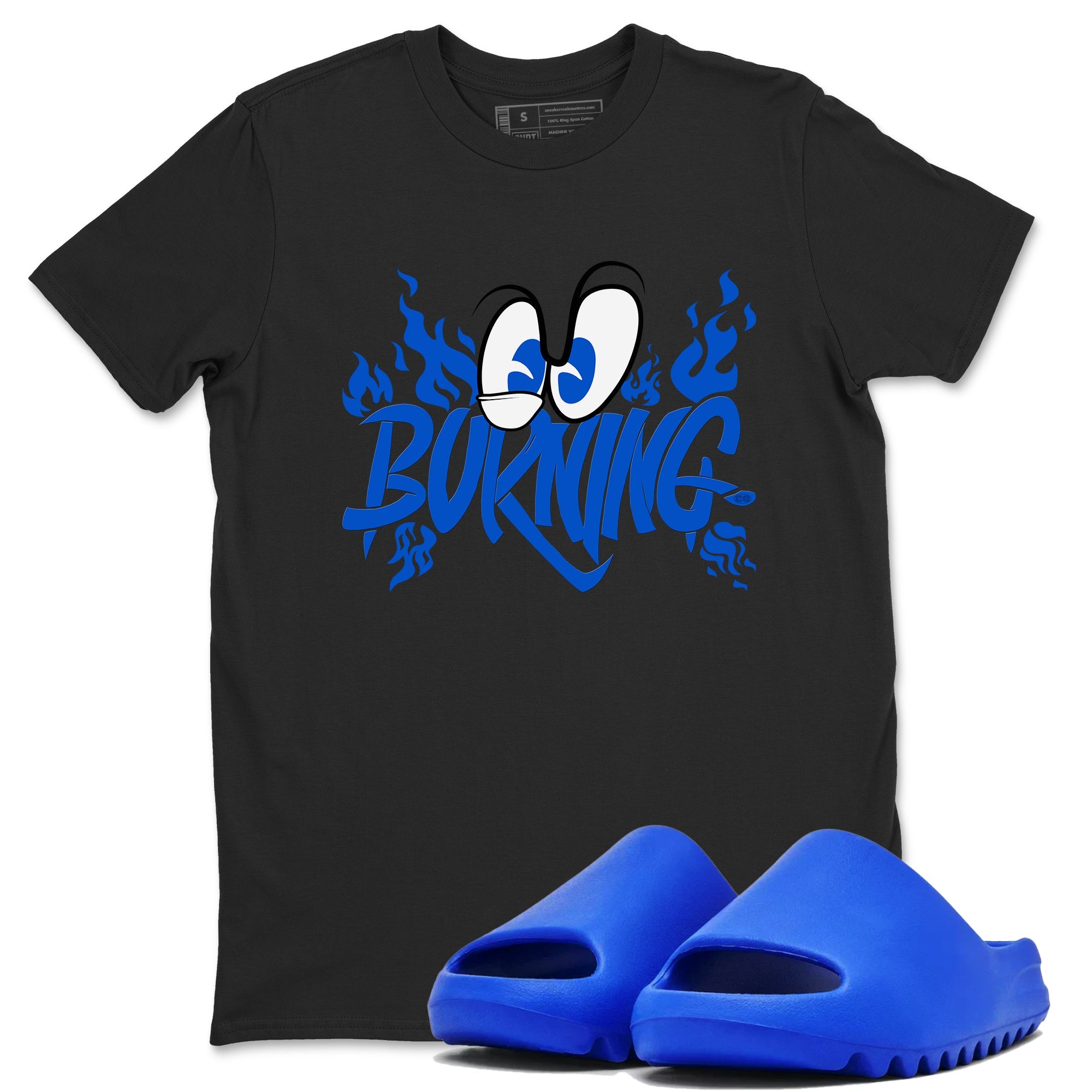 Yeezy Slide Azure shirts to match jordans Burning sneaker match tees Yeezy Slide Azure Drip Gear Zone streetwear brand Black 1 unisex cotton tee