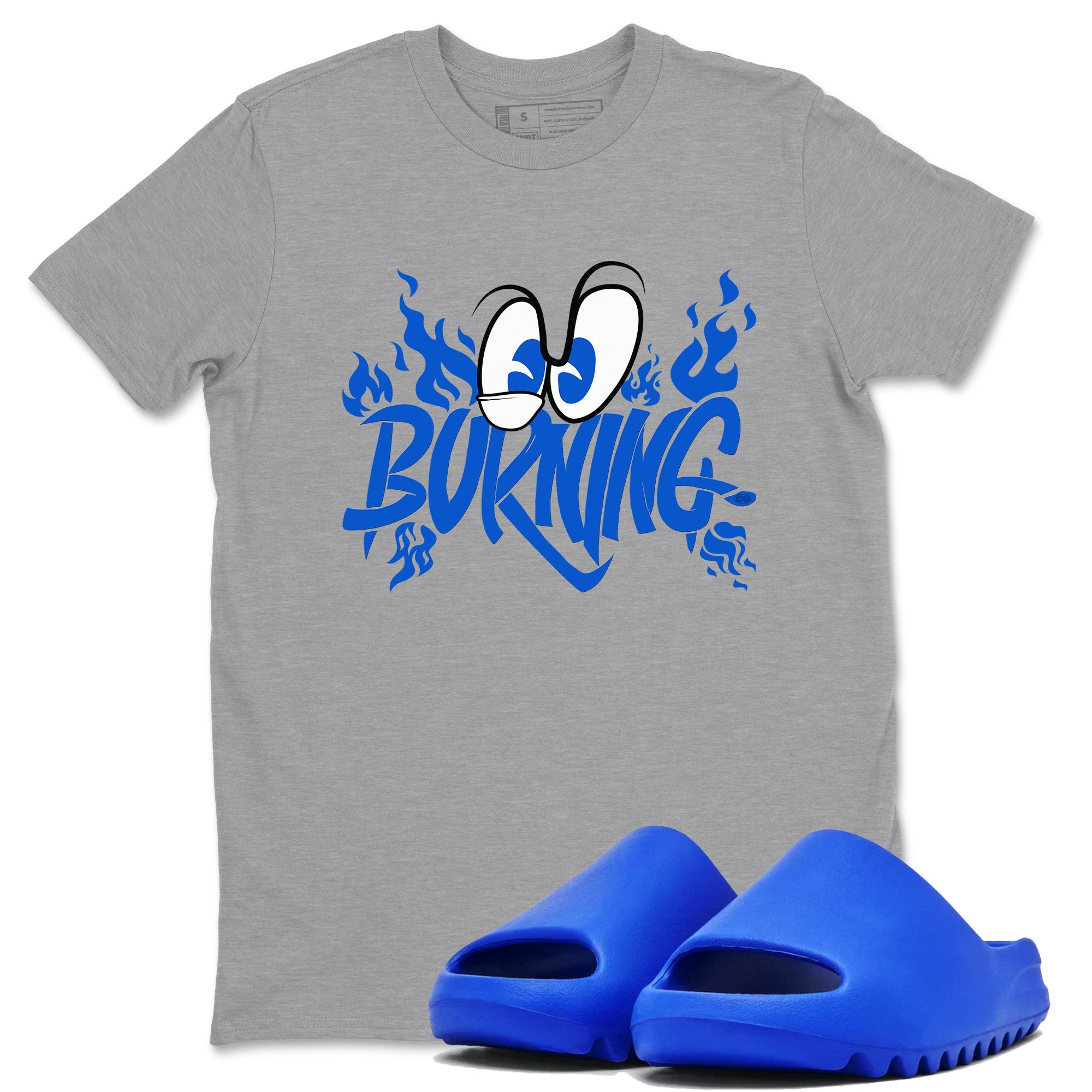 Yeezy Slide Azure shirts to match jordans Burning sneaker match tees Yeezy Slide Azure Drip Gear Zone streetwear brand Heather Grey 1 unisex cotton tee