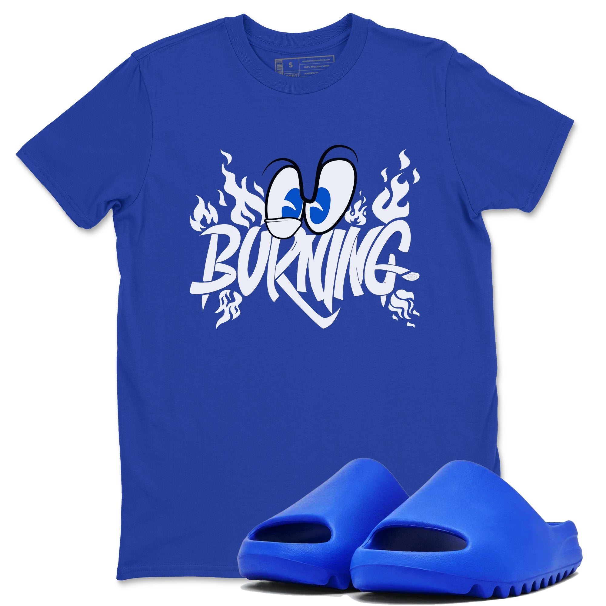 Yeezy Slide Azure shirts to match jordans Burning sneaker match tees Yeezy Slide Azure Drip Gear Zone streetwear brand Royal Blue 1 unisex cotton tee