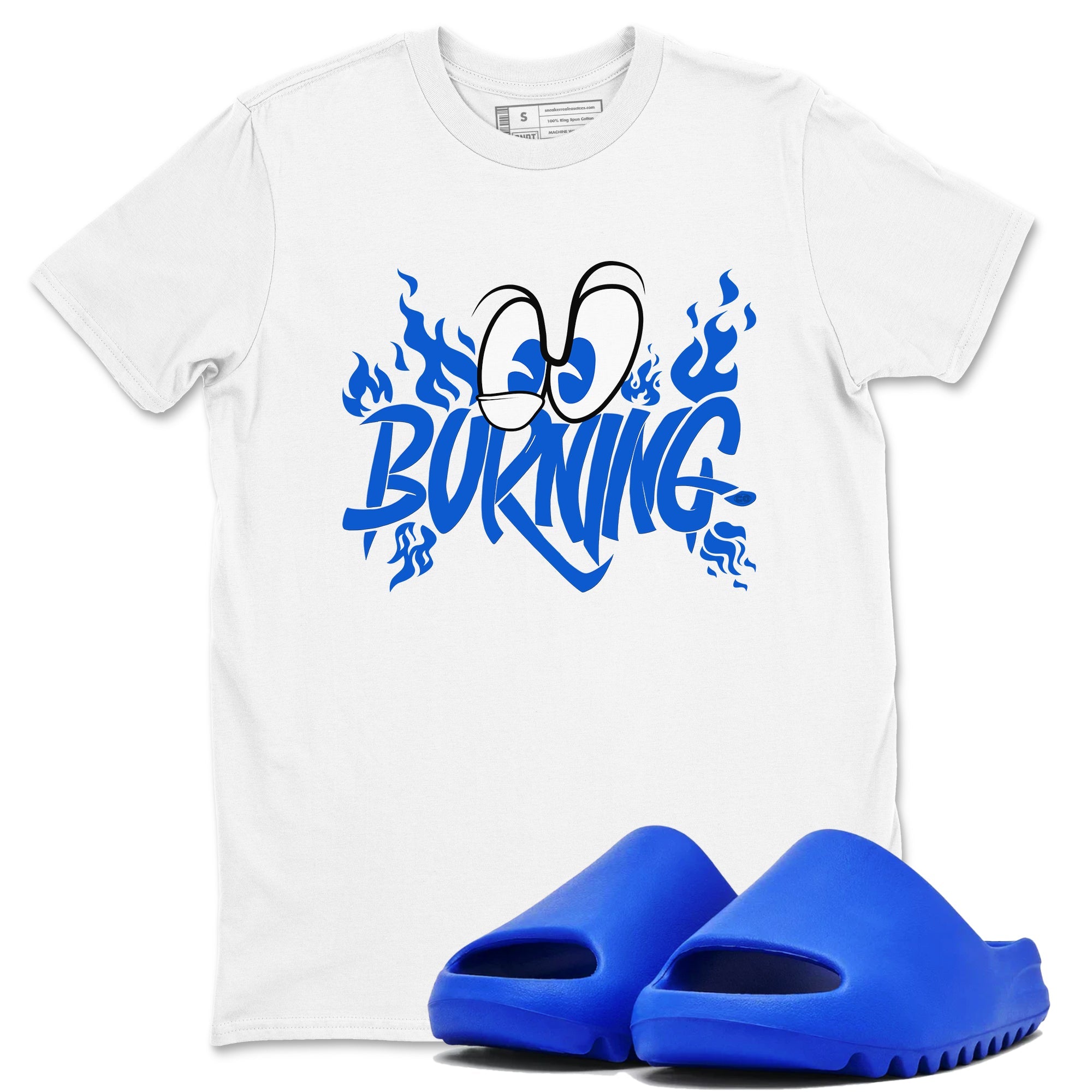 Yeezy Slide Azure shirts to match jordans Burning sneaker match tees Yeezy Slide Azure Drip Gear Zone streetwear brand White 1 unisex cotton tee