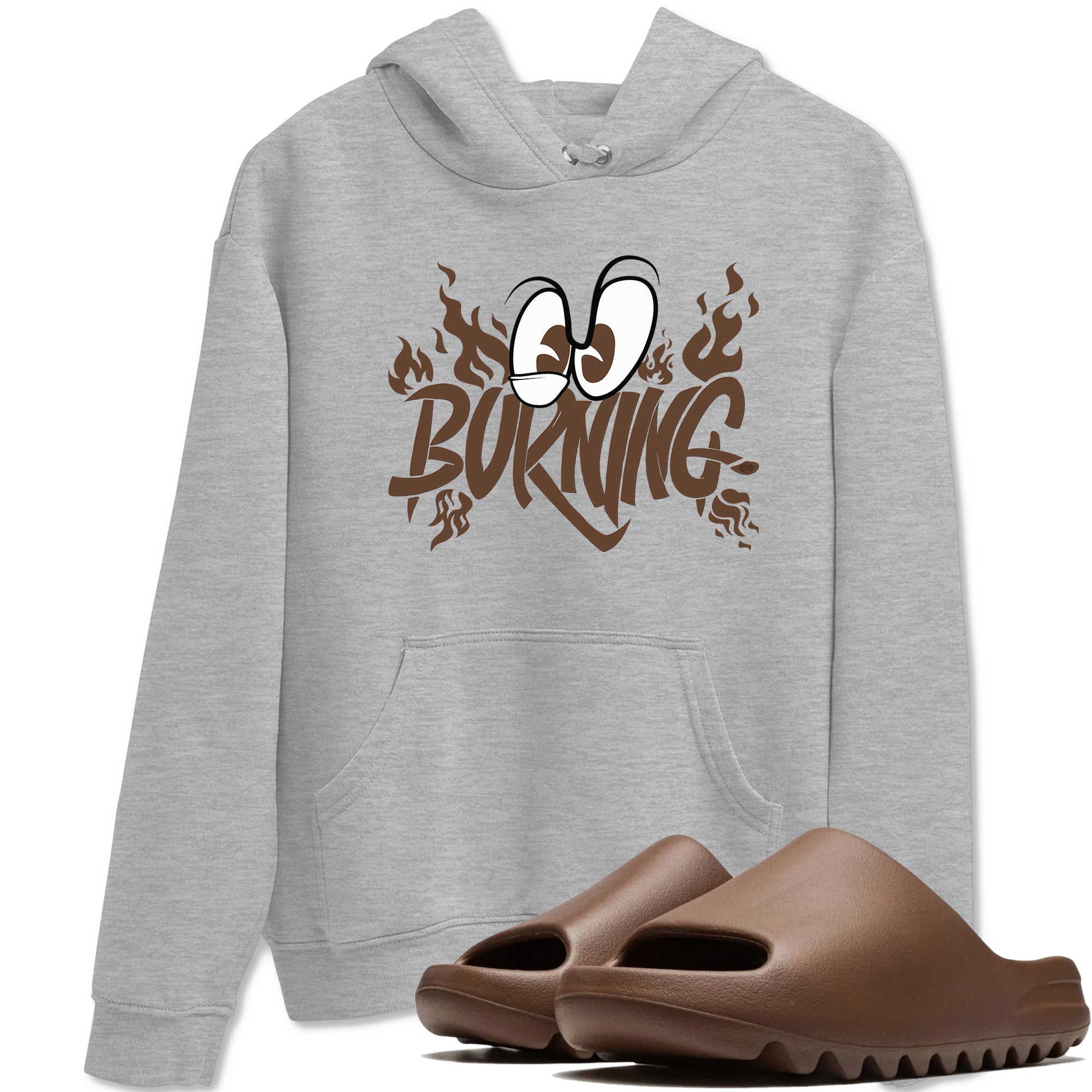 Yeezy Slide Flax shirts to match jordans Burning sneaker match tees Yeezy Slide Flax Drip Gear Zone streetwear brand Heather Grey 1 unisex cotton tee