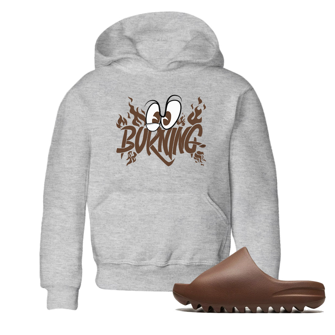 Yeezy Slide Flax shirts to match jordans Burning sneaker match tees Yeezy Slide Flax Drip Gear Zone streetwear brand Baby and Youth Heather Grey 1 cotton tee