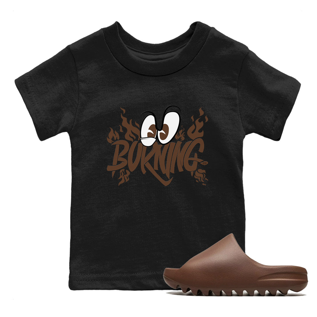 Yeezy Slide Flax shirts to match jordans Burning sneaker match tees Yeezy Slide Flax Drip Gear Zone streetwear brand Baby and Youth Black 1 cotton tee