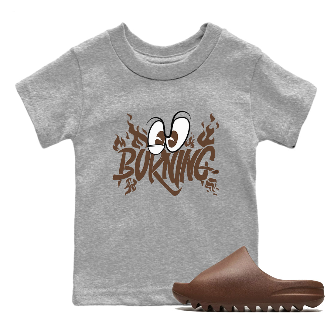 Yeezy Slide Flax shirts to match jordans Burning sneaker match tees Yeezy Slide Flax Drip Gear Zone streetwear brand Baby and Youth Heather Grey 1 cotton tee
