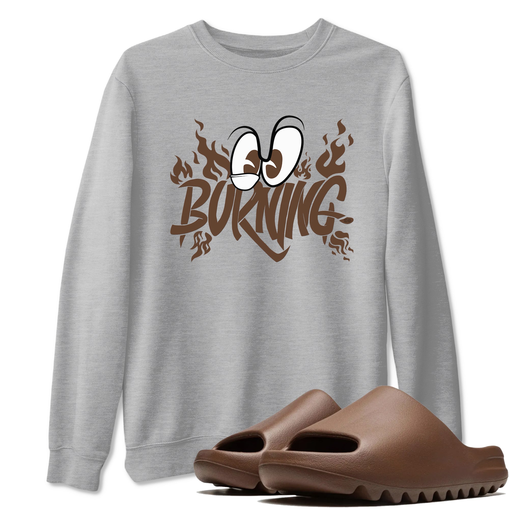 Yeezy Slide Flax shirts to match jordans Burning sneaker match tees Yeezy Slide Flax Drip Gear Zone streetwear brand Heather Grey 1 unisex cotton tee