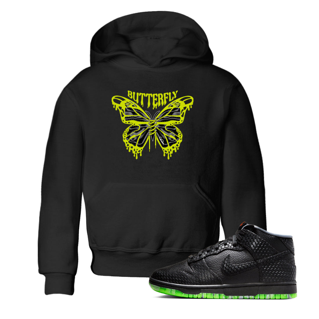Dunk Halloween shirt to match jordans Butterfly sneaker tees halloween horror nights Nike Dunk Halloween Drip Gear Zone Baby Toddler Black 1 T-Shirt
