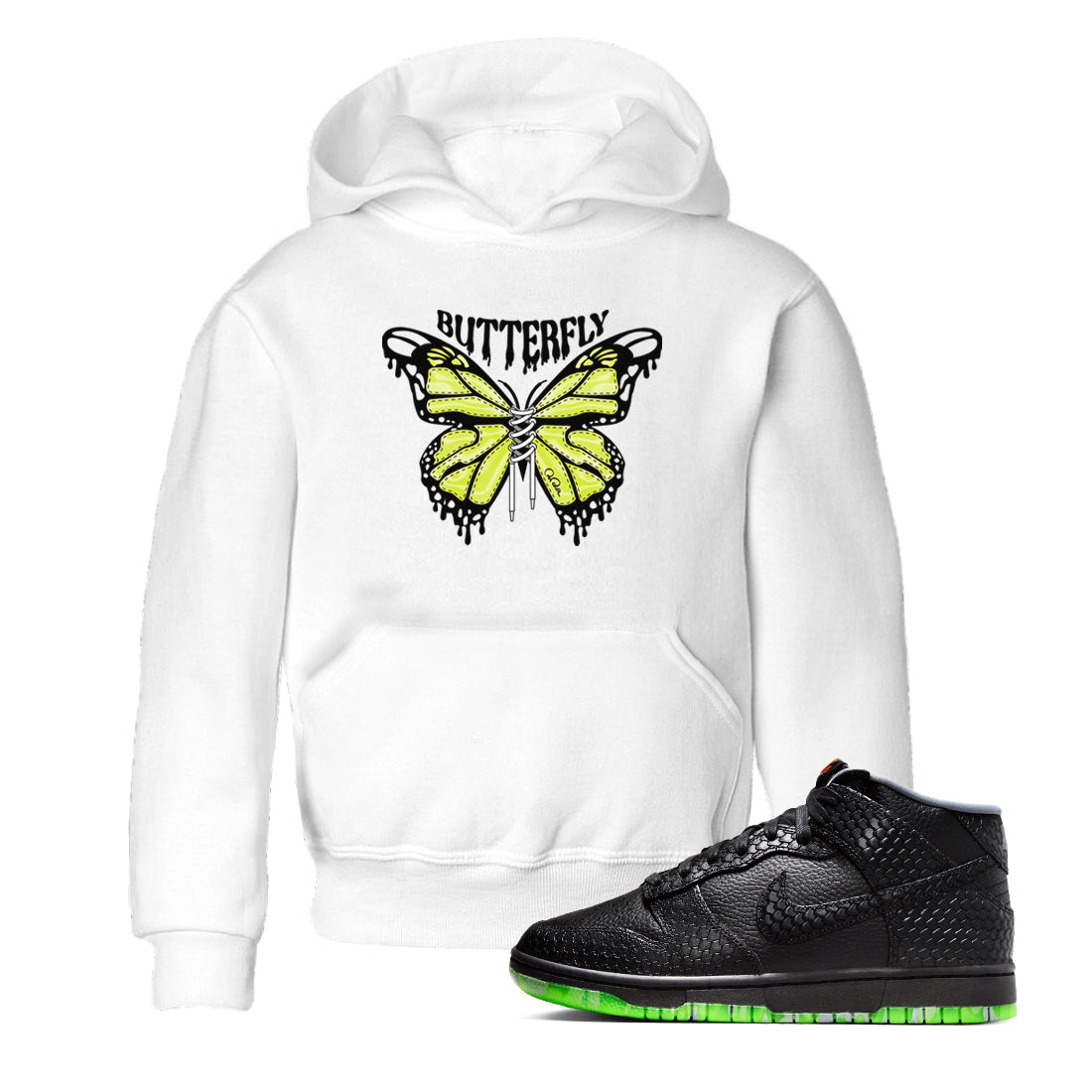 Dunk Halloween shirt to match jordans Butterfly sneaker tees halloween horror nights Nike Dunk Halloween Drip Gear Zone Baby Toddler White 1 T-Shirt