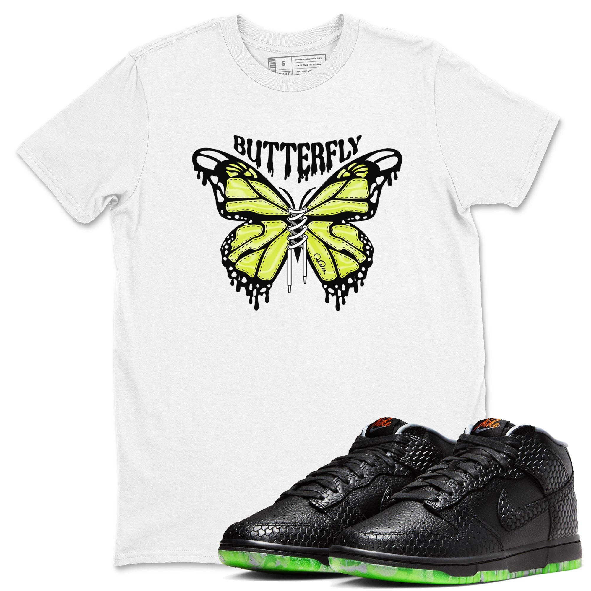 Dunk Halloween shirt to match jordans Butterfly sneaker tees halloween horror nights Nike Dunk Halloween Drip Gear Zone Unisex White 1 T-Shirt