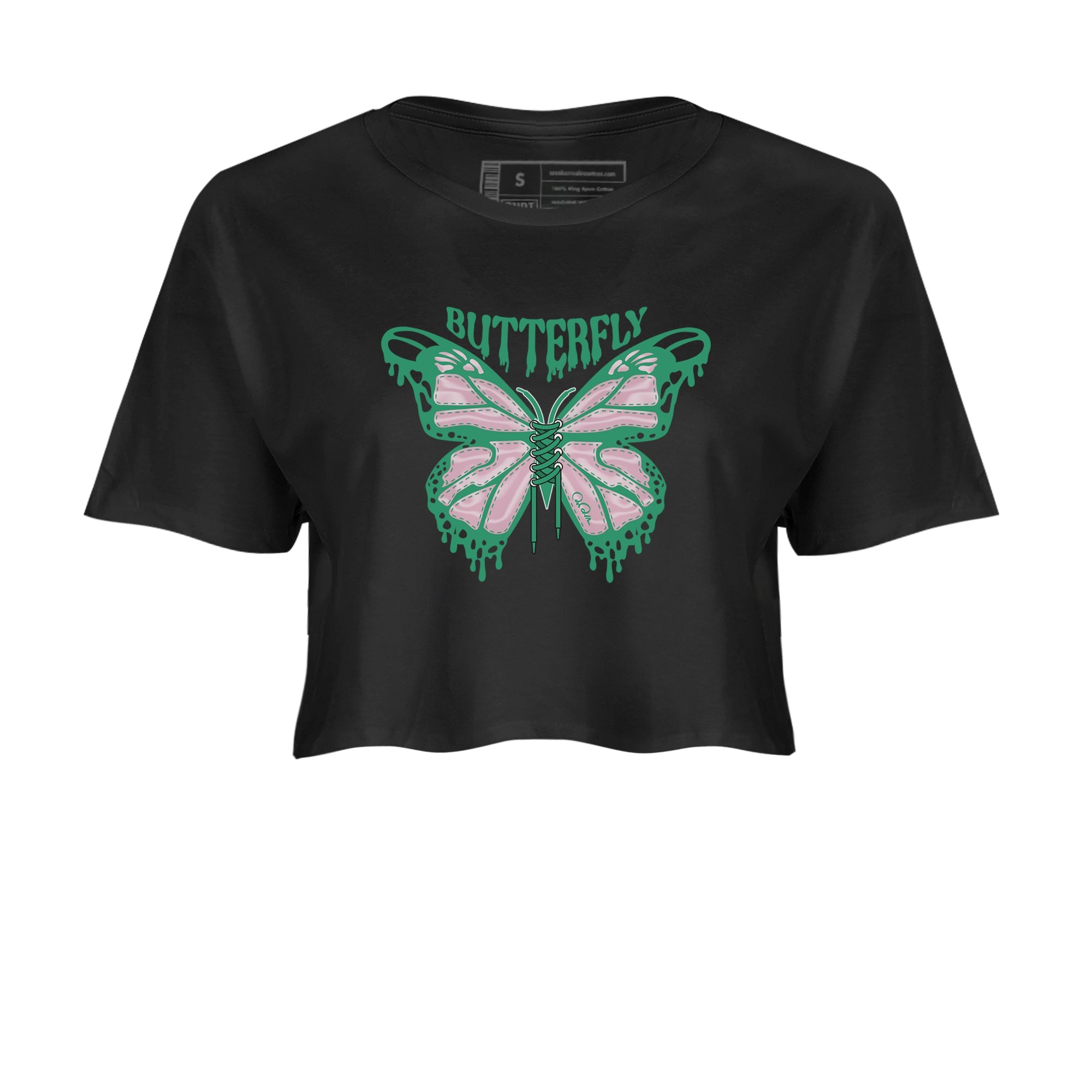 Dunk Low Medium Soft Pink Malachite shirt to match jordans Butterfly sneaker tees Dunk Retro SE Medium Soft Pink Malachite Drip Gear Zone Black 2 crop length shirt
