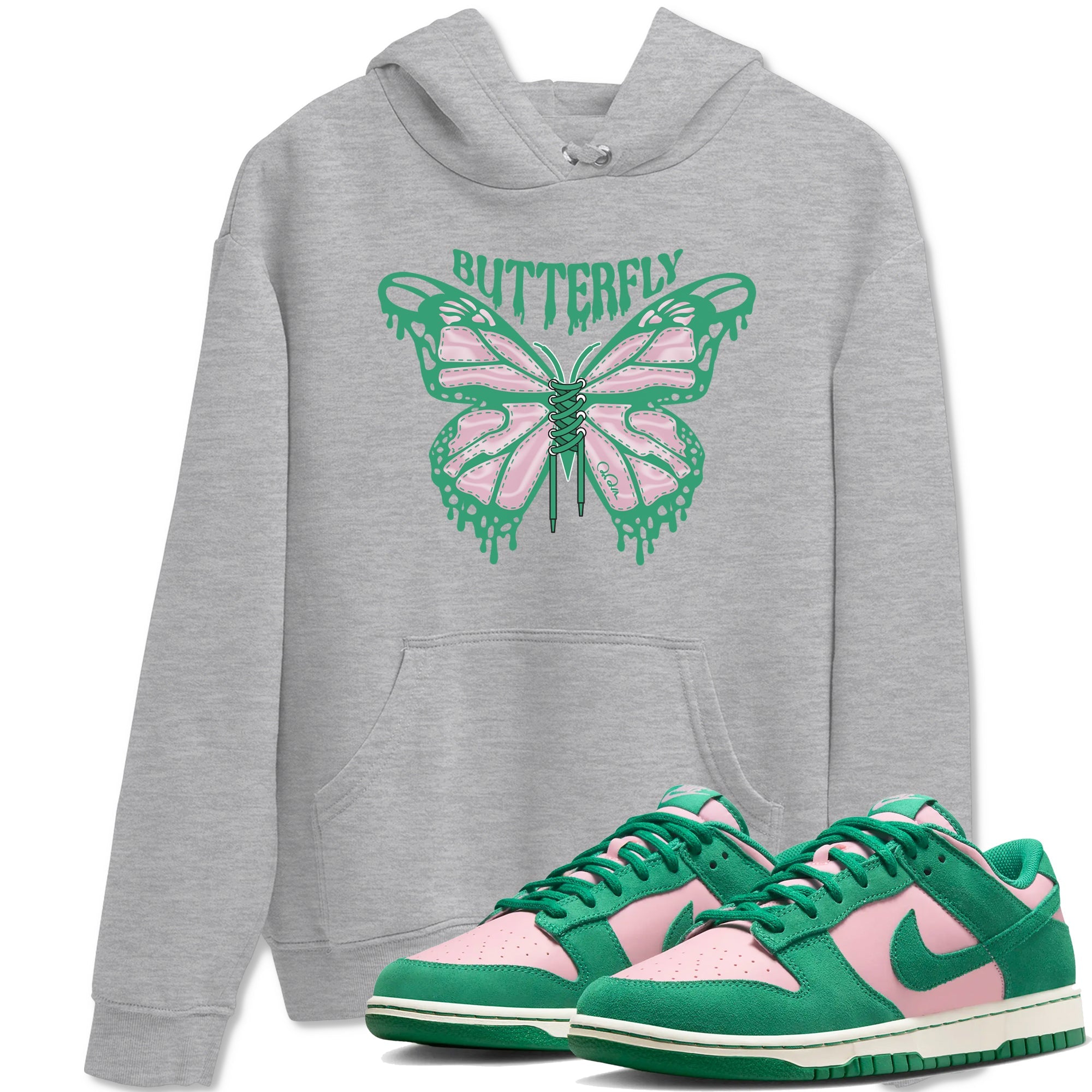 Dunk Low Medium Soft Pink Malachite shirt to match jordans Butterfly sneaker tees Dunk Retro SE Medium Soft Pink Malachite Drip Gear Zone unisex cotton Heather Grey 1 crew neck shirt
