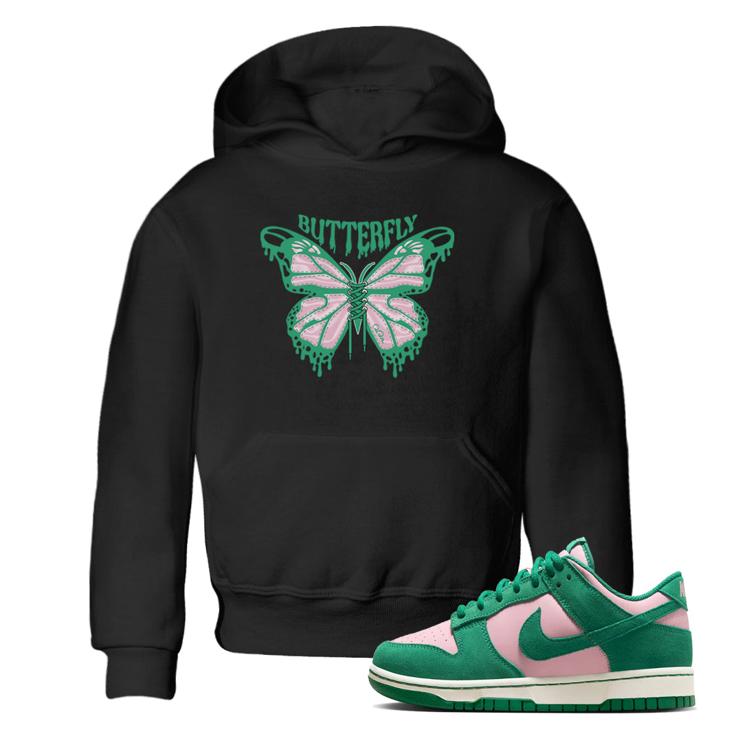 Dunk Low Medium Soft Pink Malachite shirt to match jordans Butterfly sneaker tees Dunk Retro SE Medium Soft Pink Malachite Drip Gear Zone baby toddler Black 1 cotton Shirt