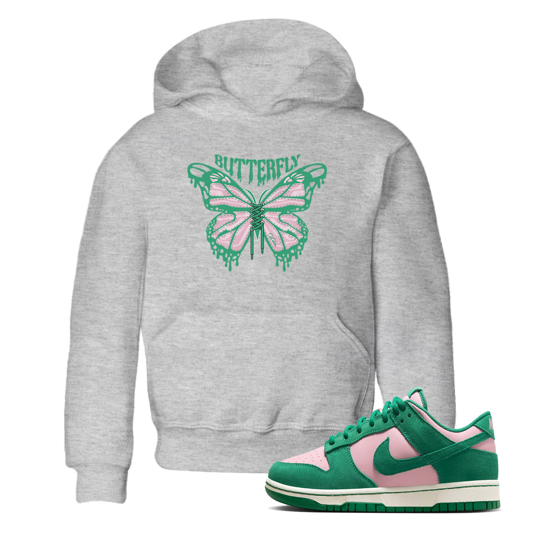 Dunk Low Medium Soft Pink Malachite shirt to match jordans Butterfly sneaker tees Dunk Retro SE Medium Soft Pink Malachite Drip Gear Zone baby toddler Heather Grey 1 cotton Shirt