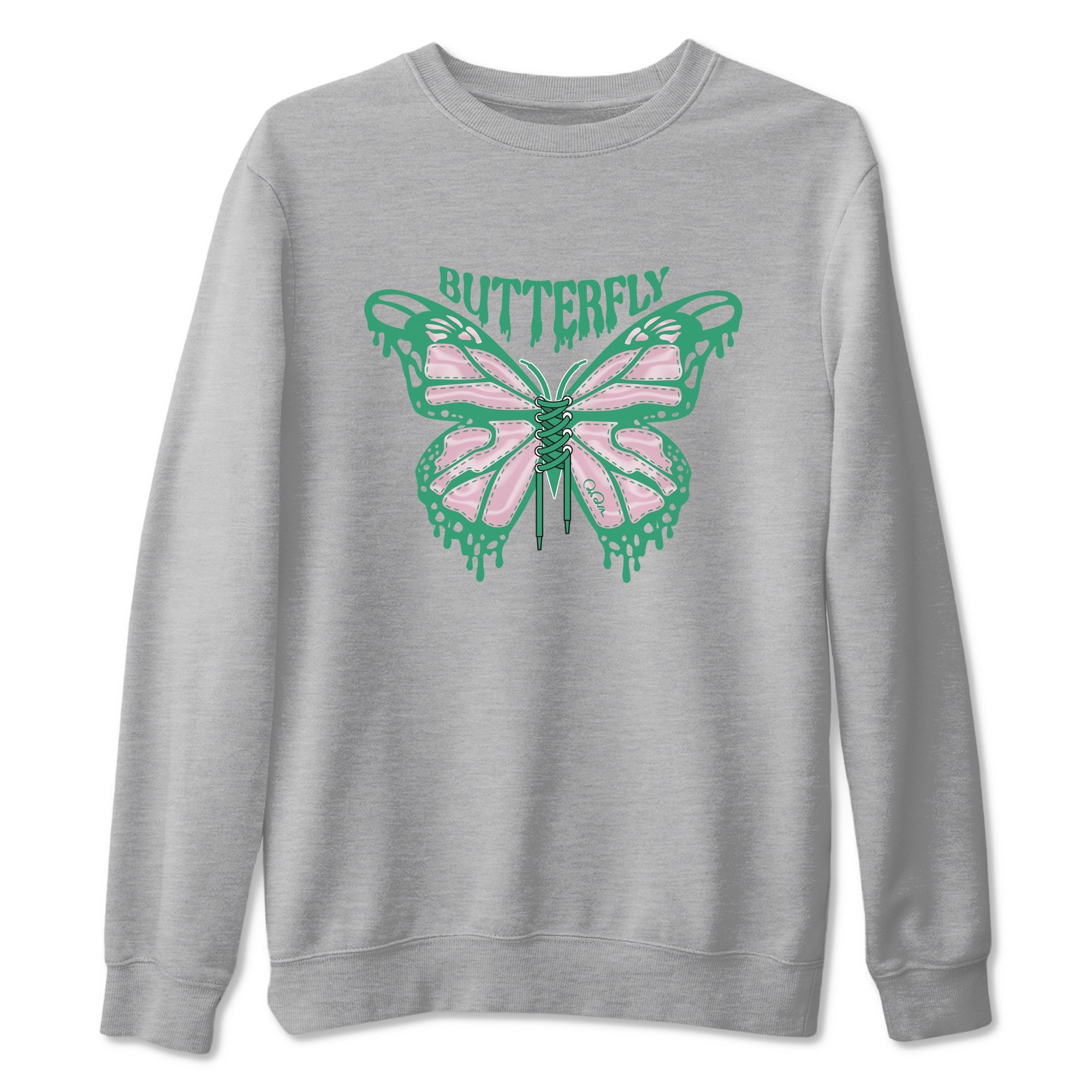 Dunk Low Medium Soft Pink Malachite shirt to match jordans Butterfly sneaker tees Dunk Retro SE Medium Soft Pink Malachite Drip Gear Zone unisex cotton Heather Grey 2 crew neck shirt