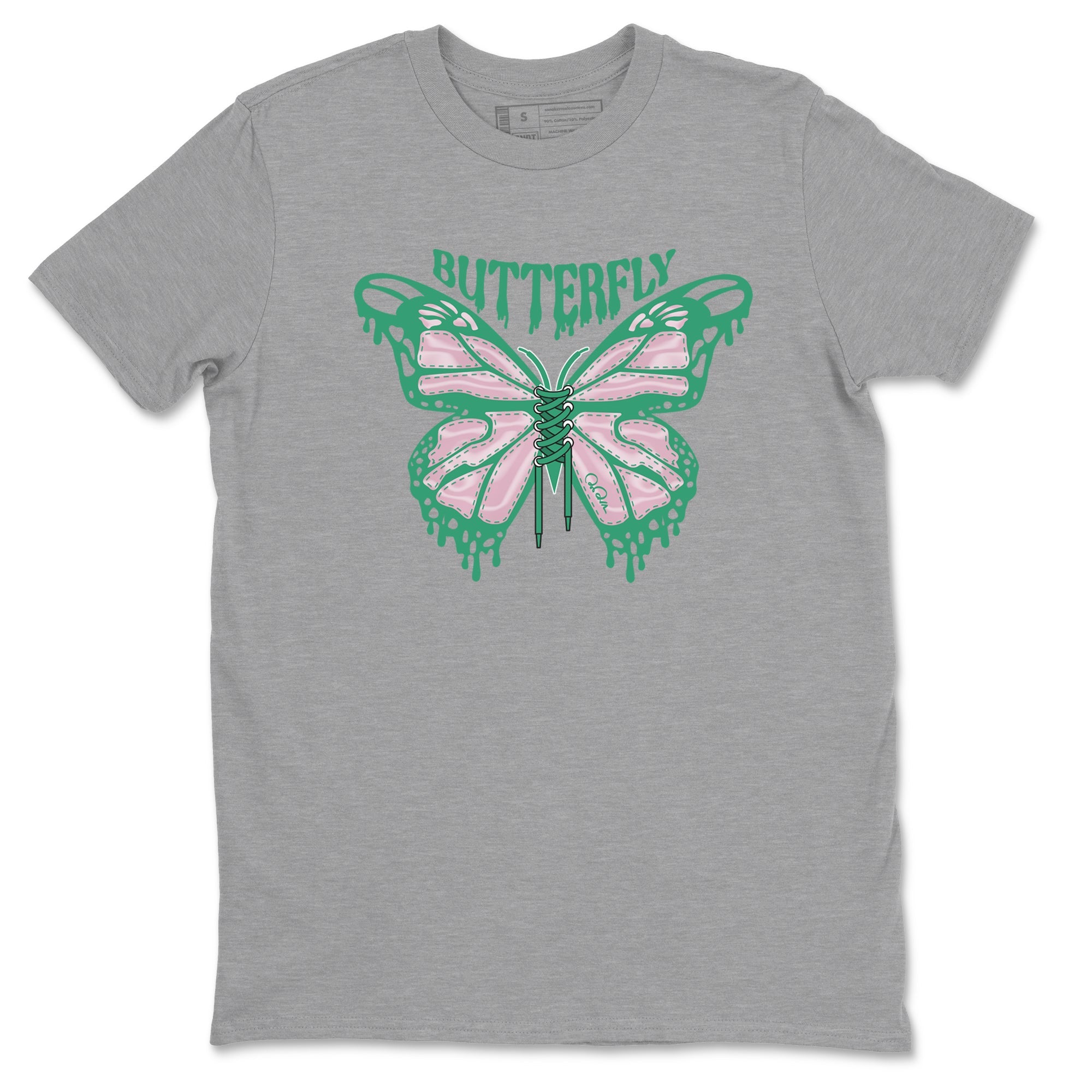 Dunk Low Medium Soft Pink Malachite shirt to match jordans Butterfly sneaker tees Dunk Retro SE Medium Soft Pink Malachite Drip Gear Zone unisex cotton Heather Grey 2 crew neck shirt