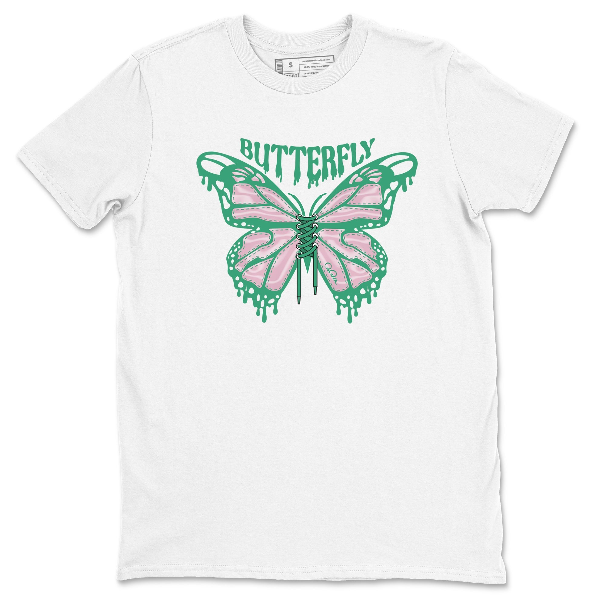 Dunk Low Medium Soft Pink Malachite shirt to match jordans Butterfly sneaker tees Dunk Retro SE Medium Soft Pink Malachite Drip Gear Zone unisex cotton White 2 crew neck shirt