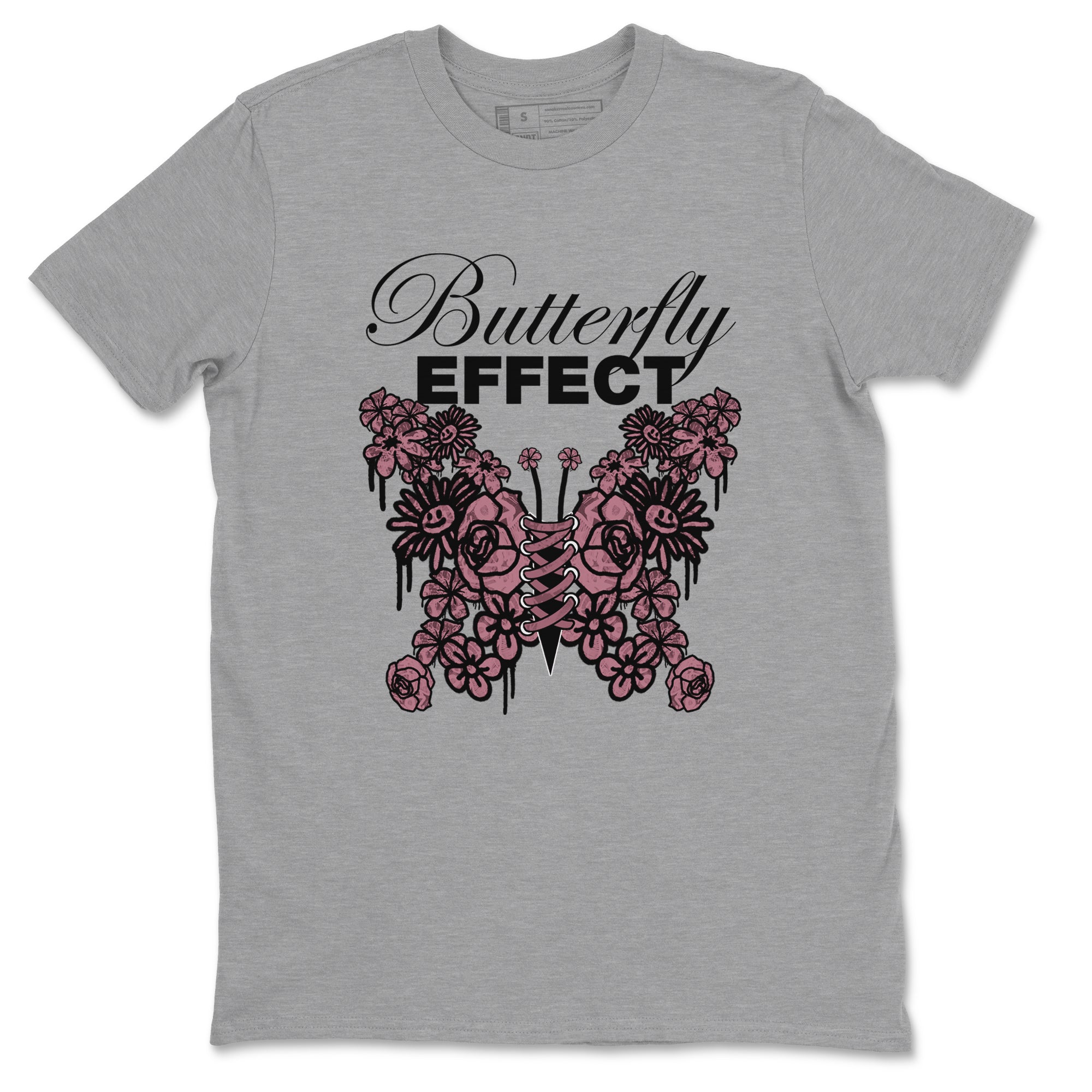 Air Jordan 1 Mauve shirt to match jordans Butterfly Effect sneaker tees AJ1 Mauve Drip Gear Zone Unisex Heather Grey 2 T-Shirt
