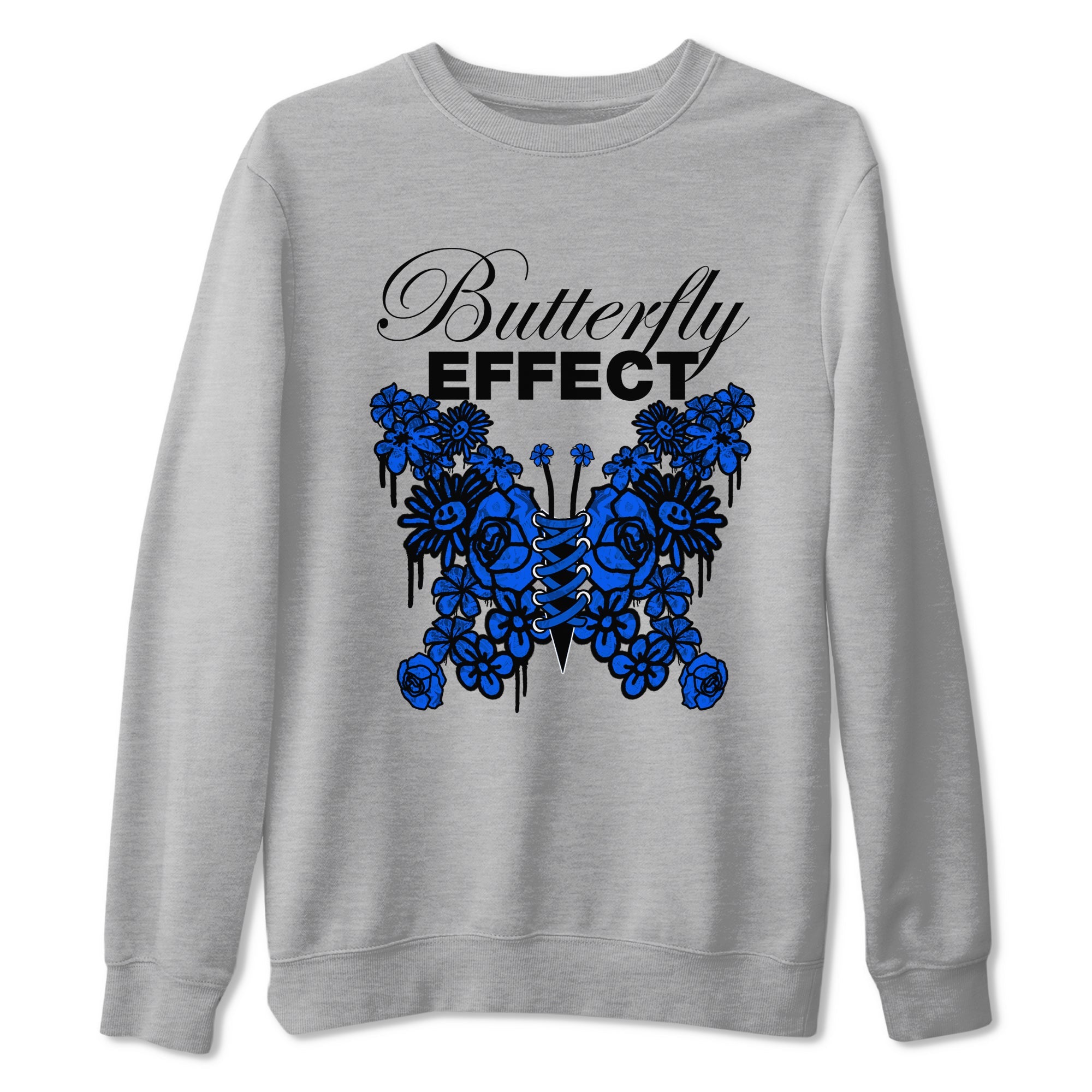 Air Jordan 1 Royal Reimagined shirt to match jordans Butterfly Effect sneaker tees AJ1 Royal Reimagined Drip Gear Zone Unisex Heather Grey 2 T-Shirt