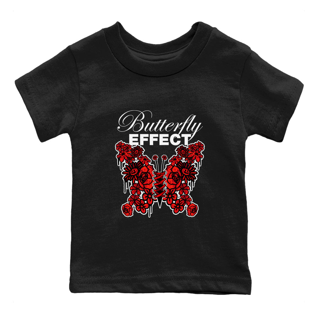 Air Jordan 1 Satin Bred shirt to match jordans Butterfly Effect sneaker tees AJ1 Satin Bred Drip Gear Zone Baby Toddler Black 2 T-Shirt