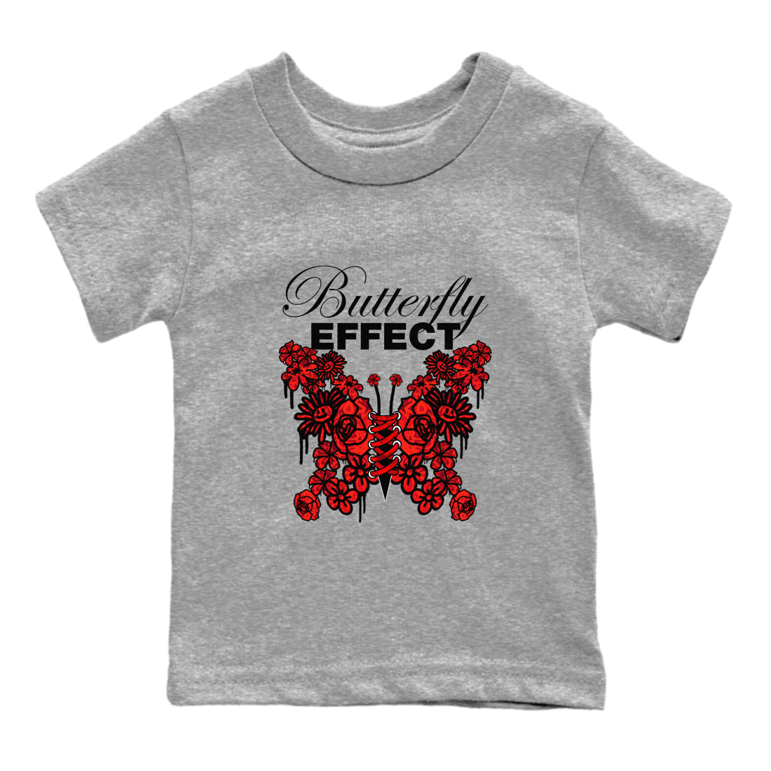 Air Jordan 1 Satin Bred shirt to match jordans Butterfly Effect sneaker tees AJ1 Satin Bred Drip Gear Zone Baby Toddler Heather Grey 2 T-Shirt