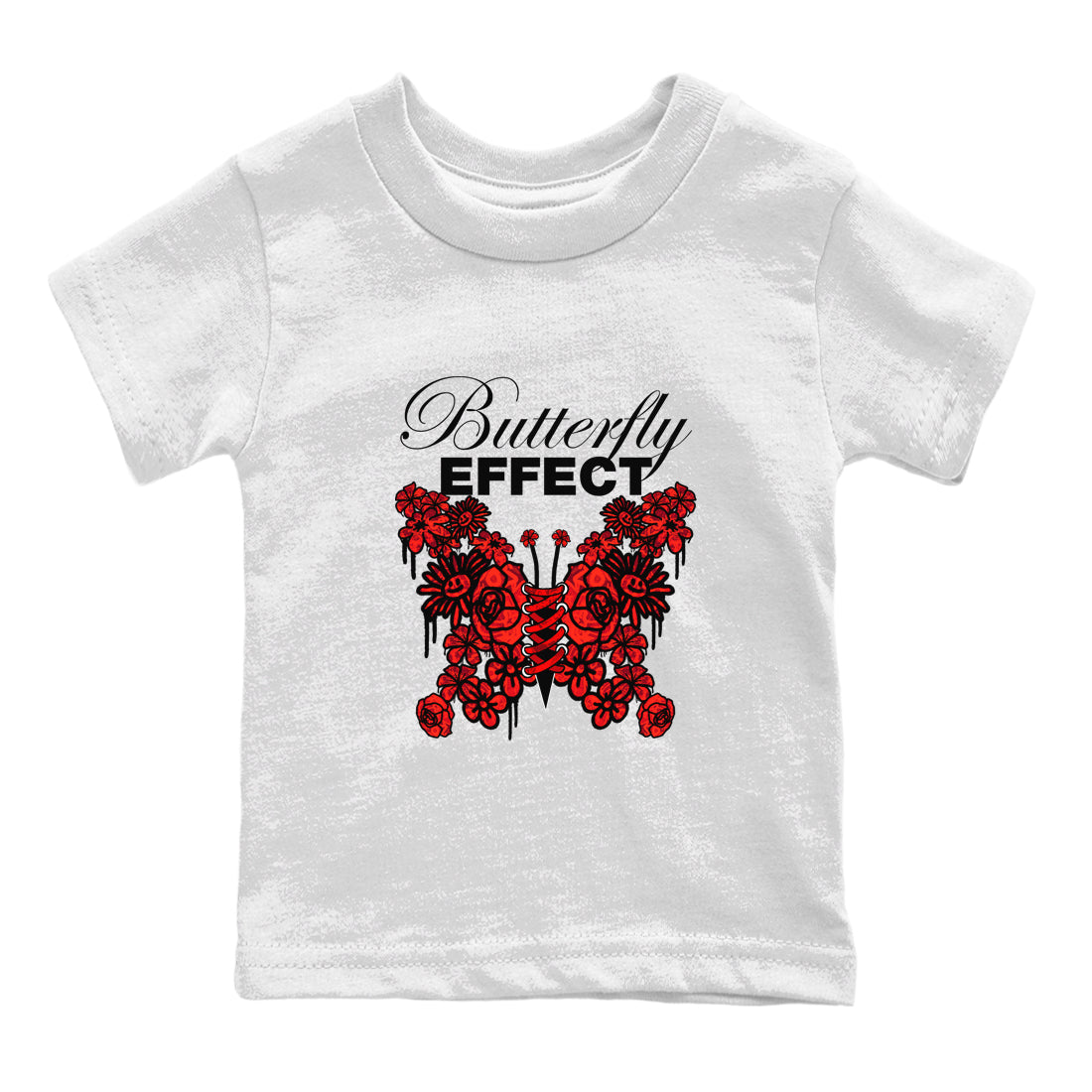 Air Jordan 1 Satin Bred shirt to match jordans Butterfly Effect sneaker tees AJ1 Satin Bred Drip Gear Zone Baby Toddler White 2 T-Shirt