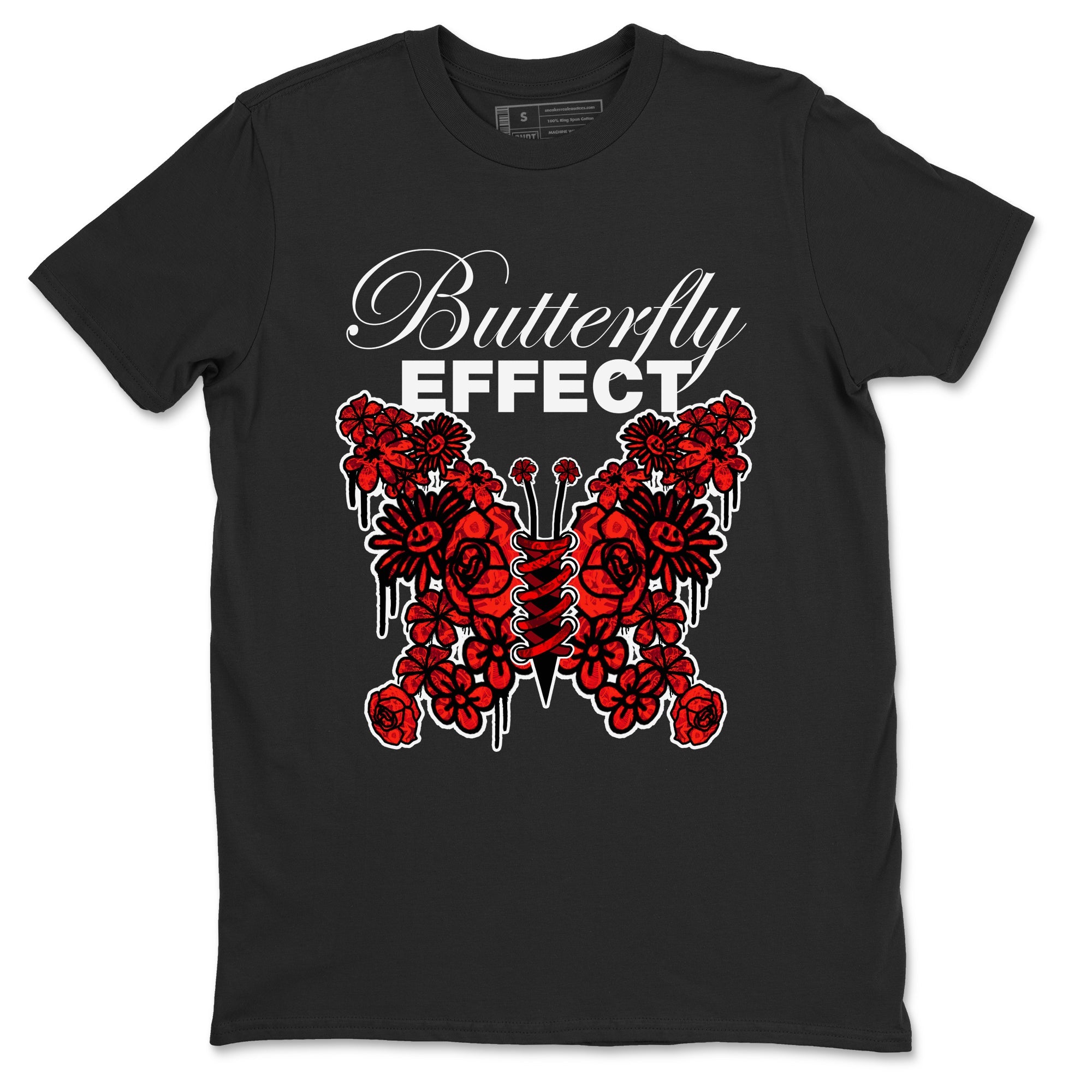 Air Jordan 1 Satin Bred shirt to match jordans Butterfly Effect sneaker tees AJ1 Satin Bred Drip Gear Zone Unisex Black 2 T-Shirt
