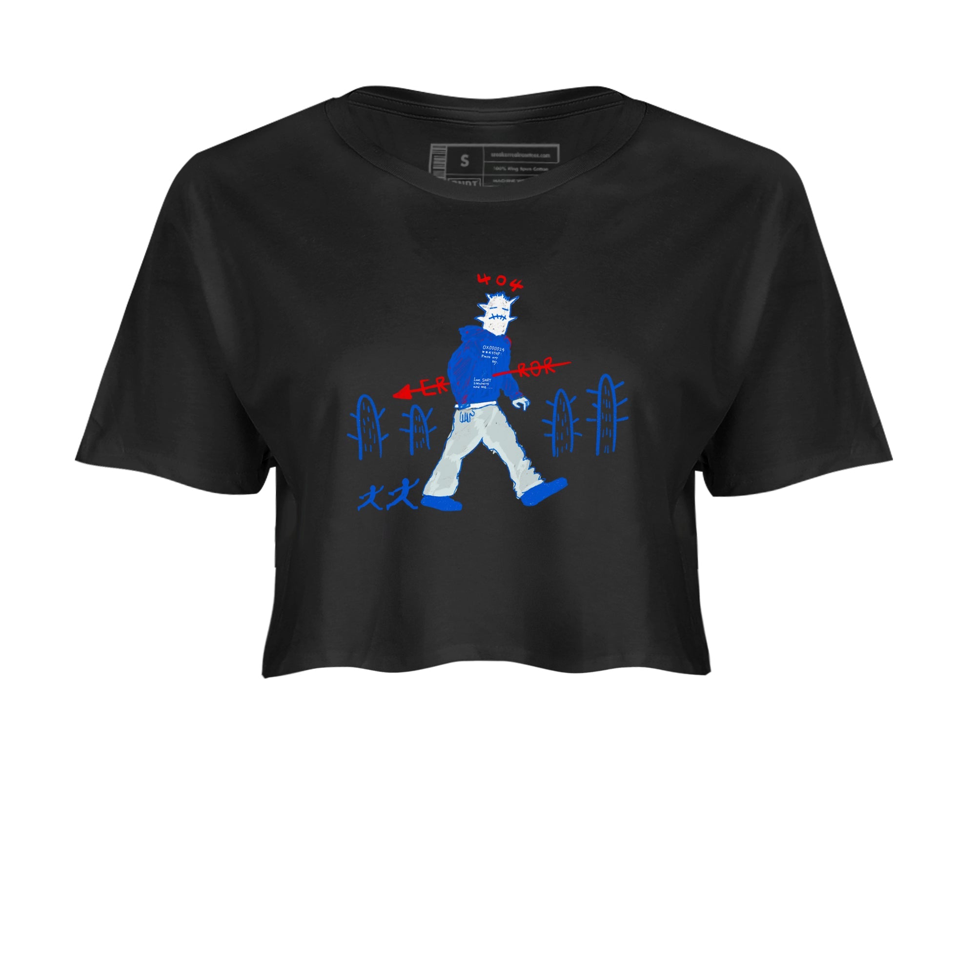 Air Force 1 404 Error shirt to match jordans Cactus Man sneaker tees Air Force 1 404 Error Drip Gear Zone Black 2 crop length shirt