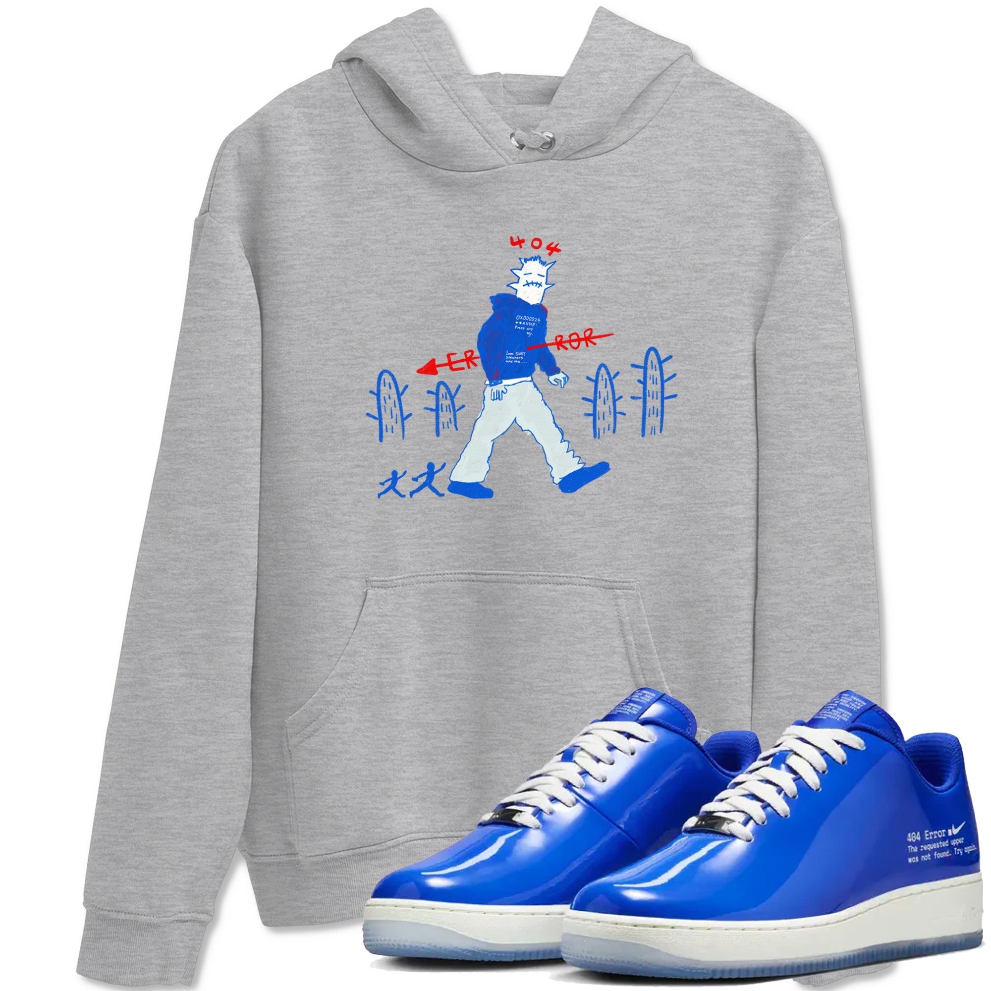 Air Force 1 404 Error shirt to match jordans Cactus Man sneaker tees Air Force 1 404 Error Drip Gear Zone unisex cotton Heather Grey 1 crew neck shirt