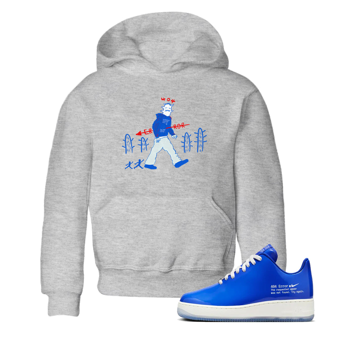 Air Force 1 404 Error shirt to match jordans Cactus Man sneaker tees Air Force 1 404 Error Drip Gear Zone baby toddler Heather Grey 1 cotton Shirt