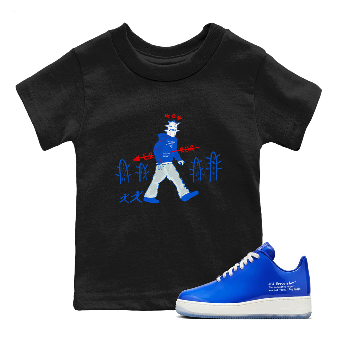 Air Force 1 404 Error shirt to match jordans Cactus Man sneaker tees Air Force 1 404 Error Drip Gear Zone baby toddler Black 1 cotton Shirt