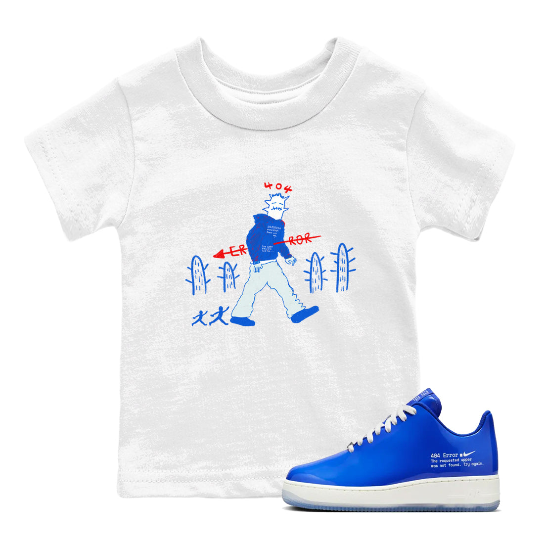 Air Force 1 404 Error shirt to match jordans Cactus Man sneaker tees Air Force 1 404 Error Drip Gear Zone baby toddler White 1 cotton Shirt