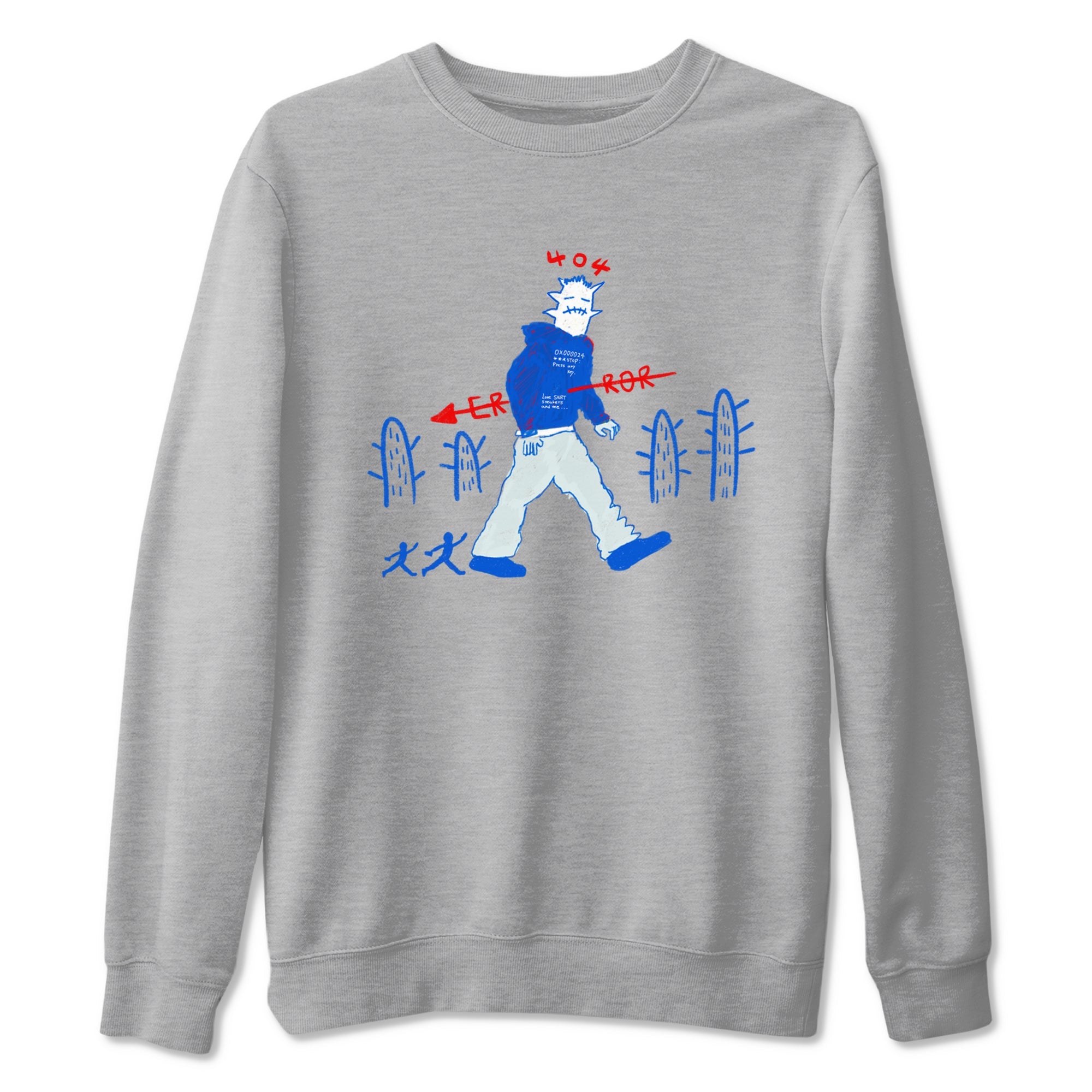 Air Force 1 404 Error shirt to match jordans Cactus Man sneaker tees Air Force 1 404 Error Drip Gear Zone unisex cotton Heather Grey 2 crew neck shirt