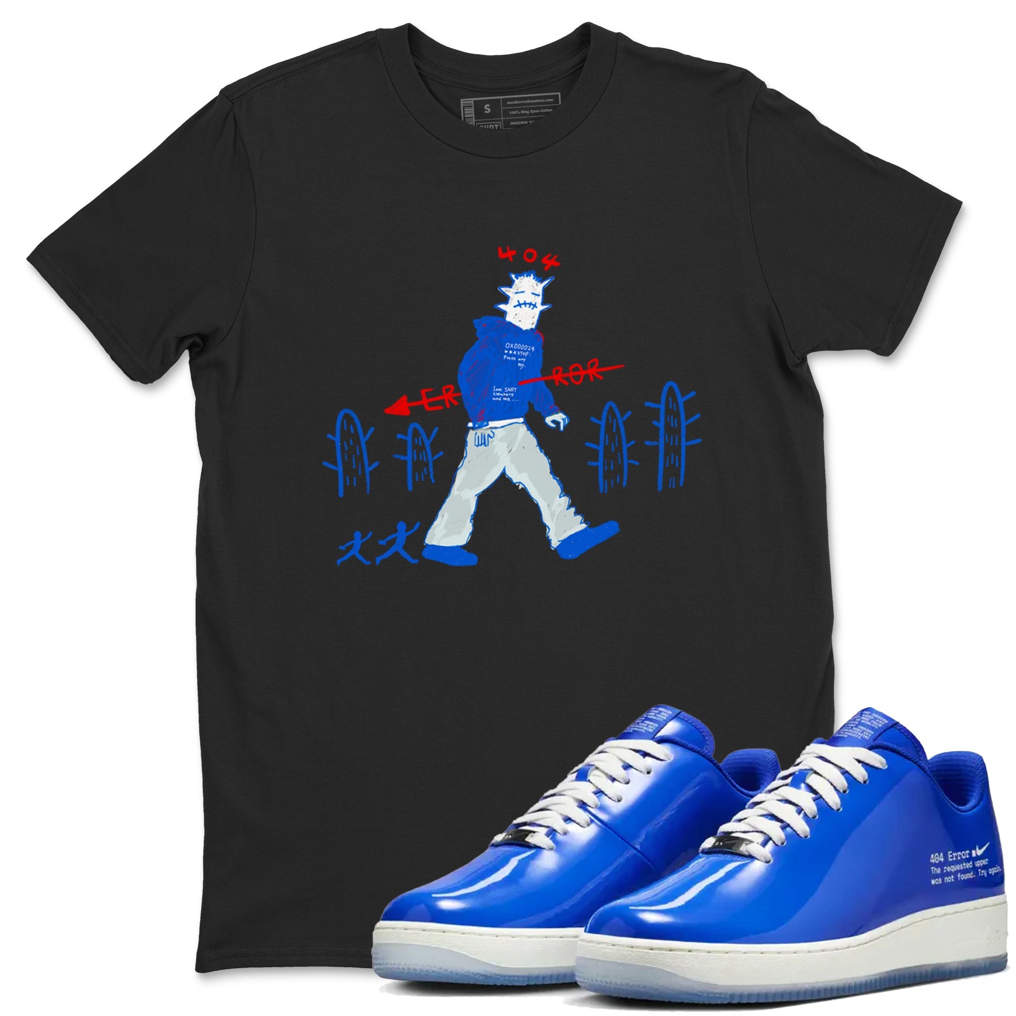 Air Force 1 404 Error shirt to match jordans Cactus Man sneaker tees Air Force 1 404 Error Drip Gear Zone unisex cotton Black 1 crew neck shirt