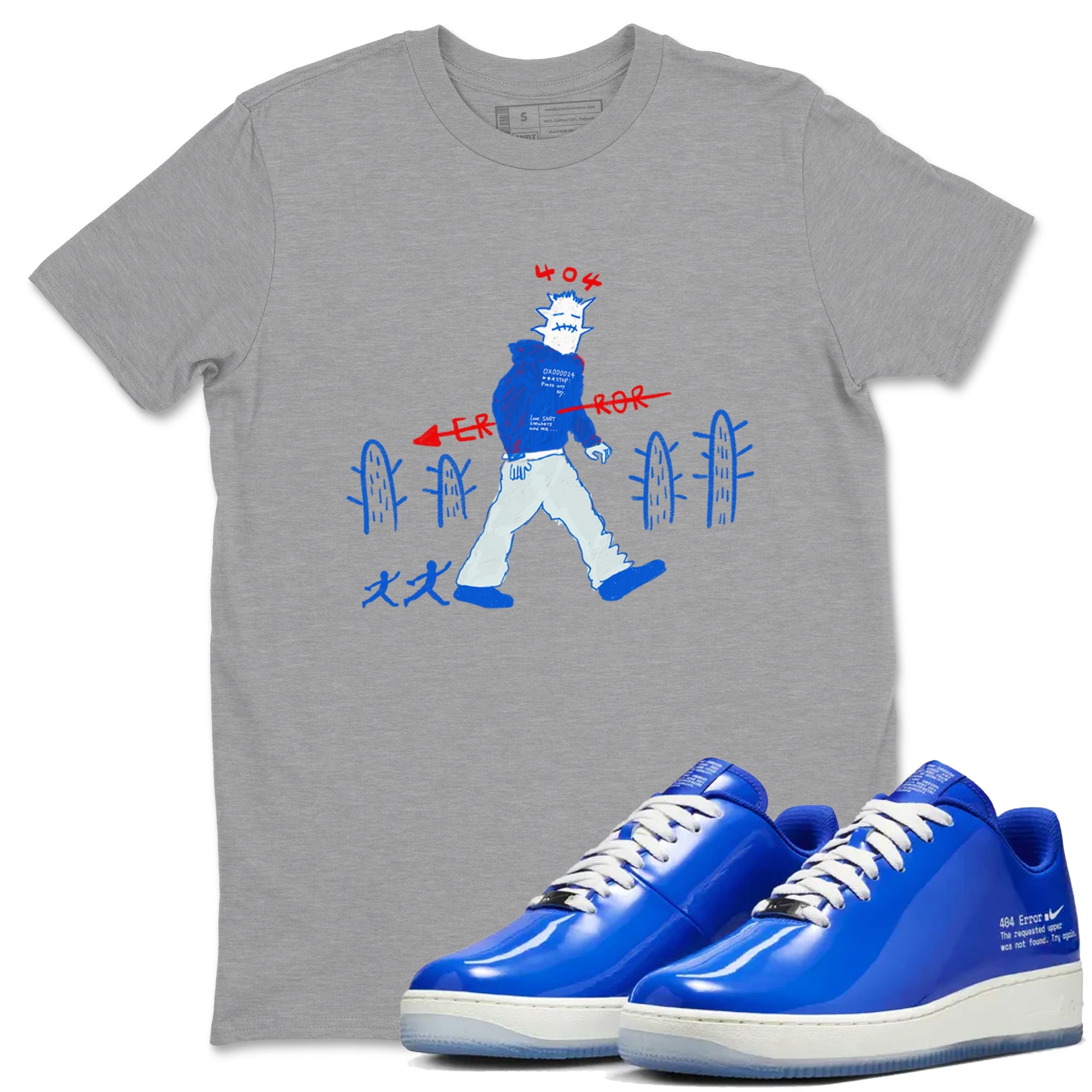 Air Force 1 404 Error shirt to match jordans Cactus Man sneaker tees Air Force 1 404 Error Drip Gear Zone unisex cotton Heather Grey 1 crew neck shirt