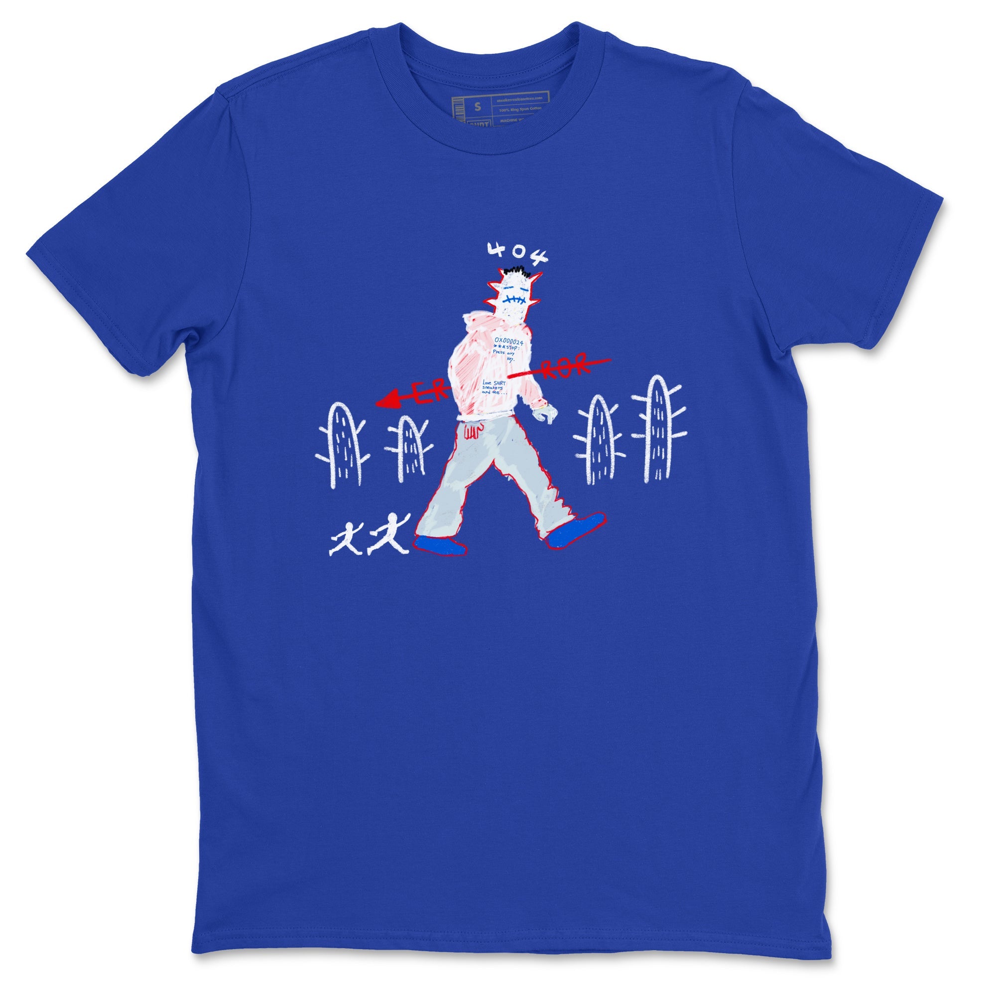 Air Force 1 404 Error shirt to match jordans Cactus Man sneaker tees Air Force 1 404 Error Drip Gear Zone unisex cotton Royal Blue 2 crew neck shirt