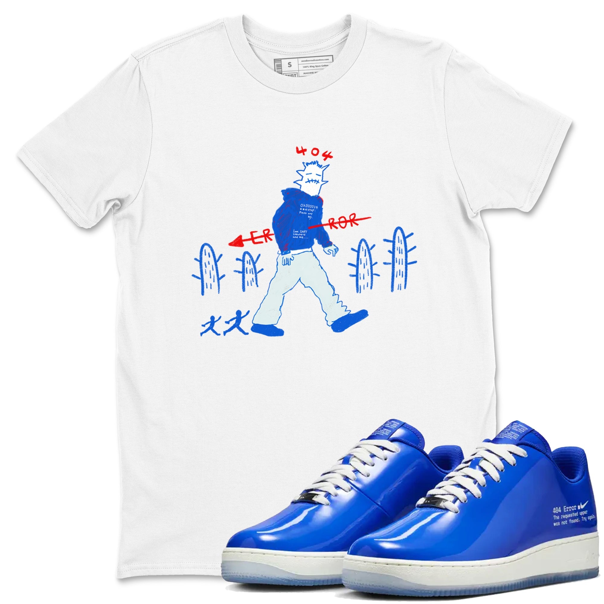Air Force 1 404 Error shirt to match jordans Cactus Man sneaker tees Air Force 1 404 Error Drip Gear Zone unisex cotton White 1 crew neck shirt