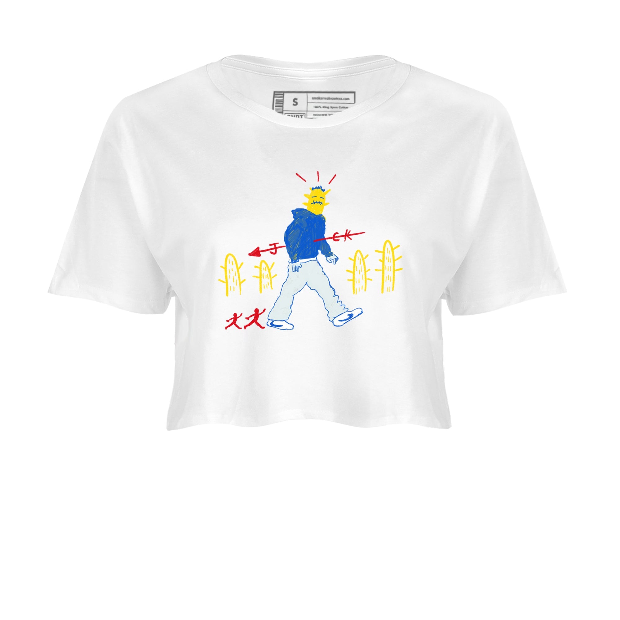 Air Jordan 1 Low x Travis Scott x Canary shirt to match jordans Cactus Man sneaker tees Air Jordan 1 Travis Scott Canary Streetwear Brand Drip Gear Zone White 2 crop length shirt