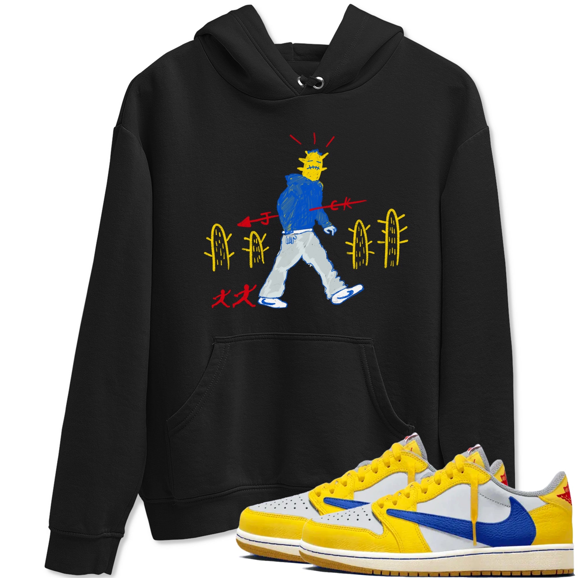 Air Jordan 1 Low x Travis Scott x Canary shirt to match jordans Cactus Man sneaker tees AJ1 Travis Scott Canary Streetwear Brand Drip Gear Zone unisex cotton Black 1 crew neck shirt