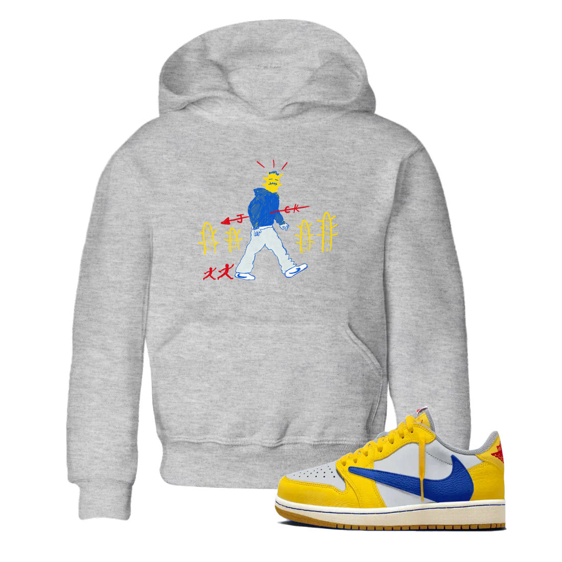 Air Jordan 1 Low x Travis Scott x Canary shirt to match jordans Cactus Man sneaker tees Air Jordan 1 Travis Scott Canary Streetwear Brand Drip Gear Zone baby toddler Heather Grey 1 cotton Shirt