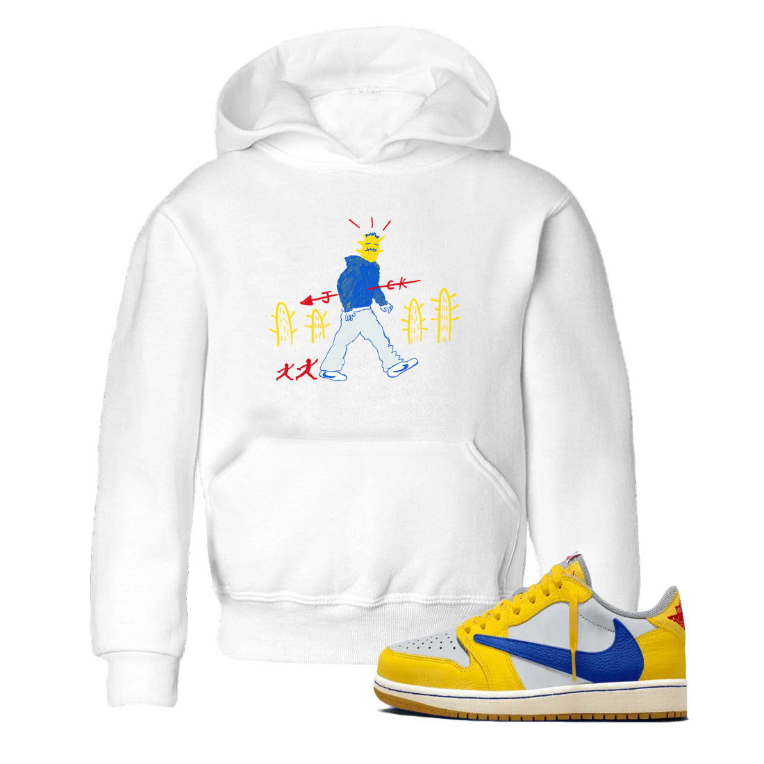 Air Jordan 1 Low x Travis Scott x Canary shirt to match jordans Cactus Man sneaker tees Air Jordan 1 Travis Scott Canary Streetwear Brand Drip Gear Zone baby toddler White 1 cotton Shirt
